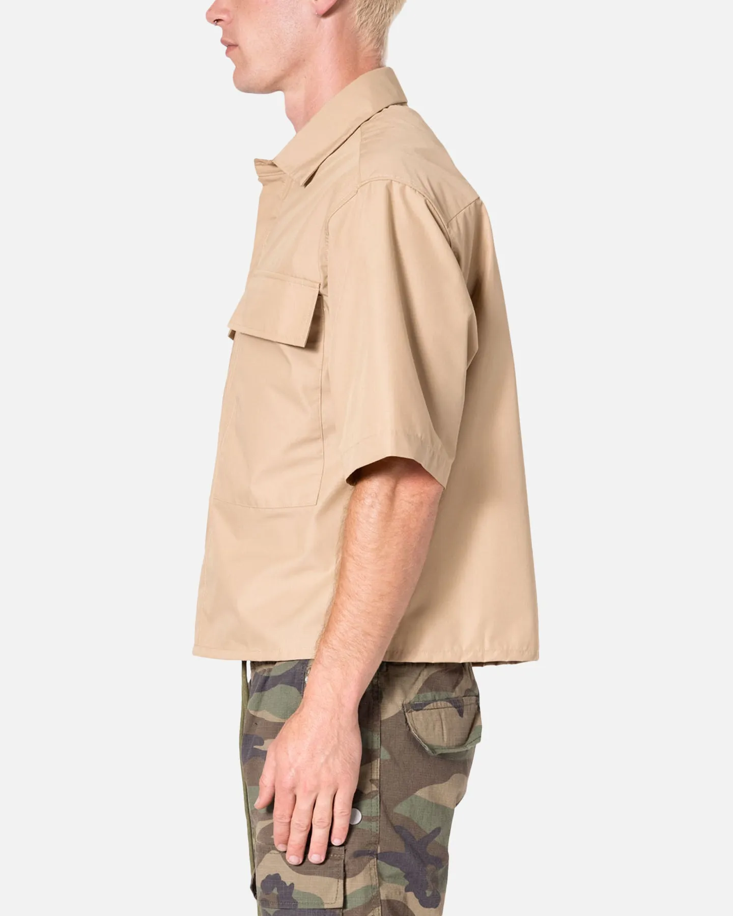 MNML Cropped Short Sleeve Shirt Khaki sold by Culture Kings product image thumbnail 3