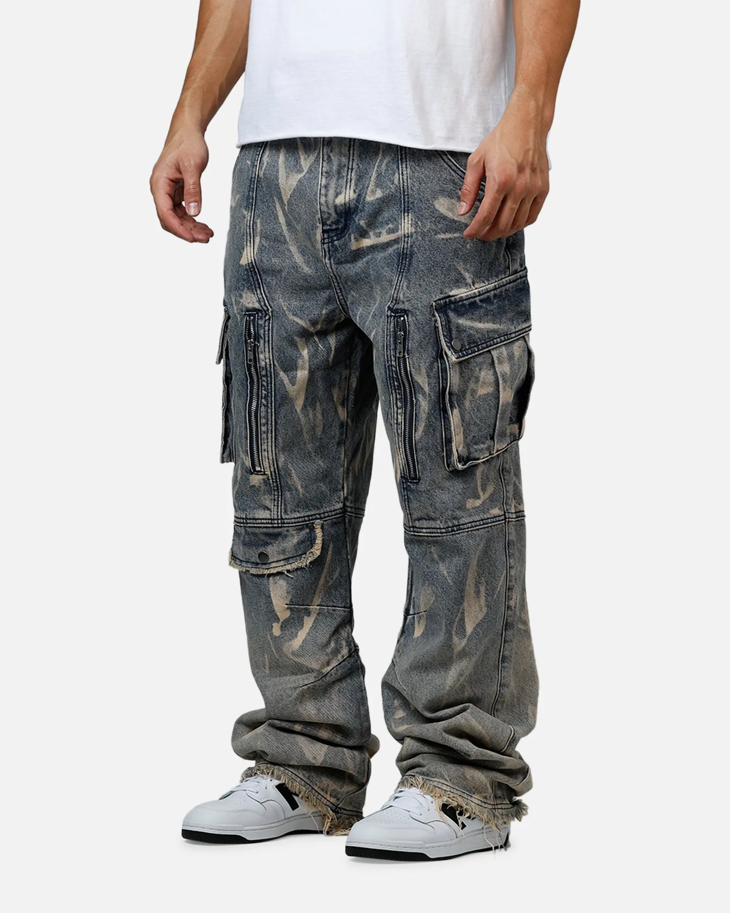 MNML Ultra Baggy Rip Denim Cargo Pant Blue sold by Culture Kings product image thumbnail 4