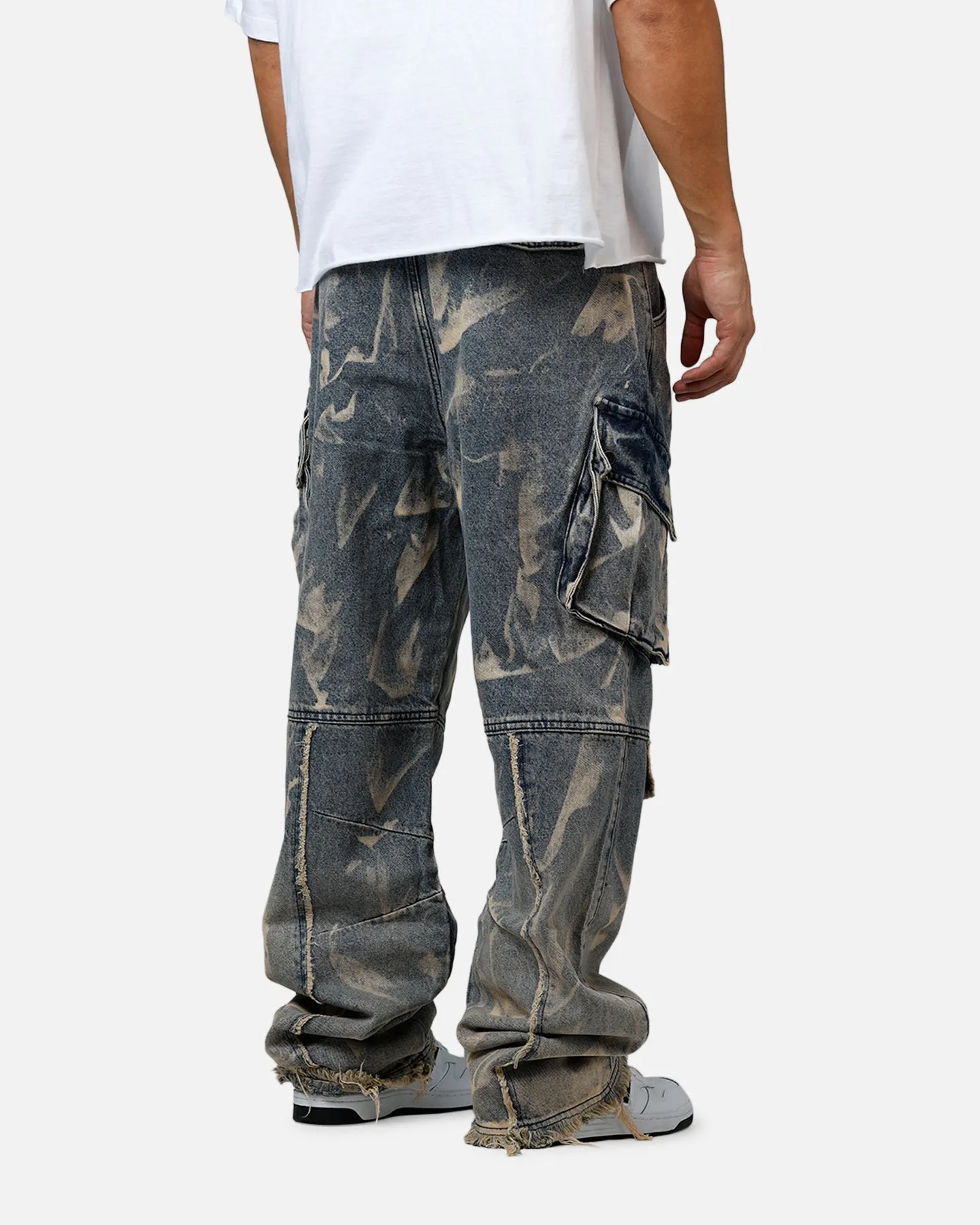 MNML Ultra Baggy Rip Denim Cargo Pant Blue sold by Culture Kings product image thumbnail 3