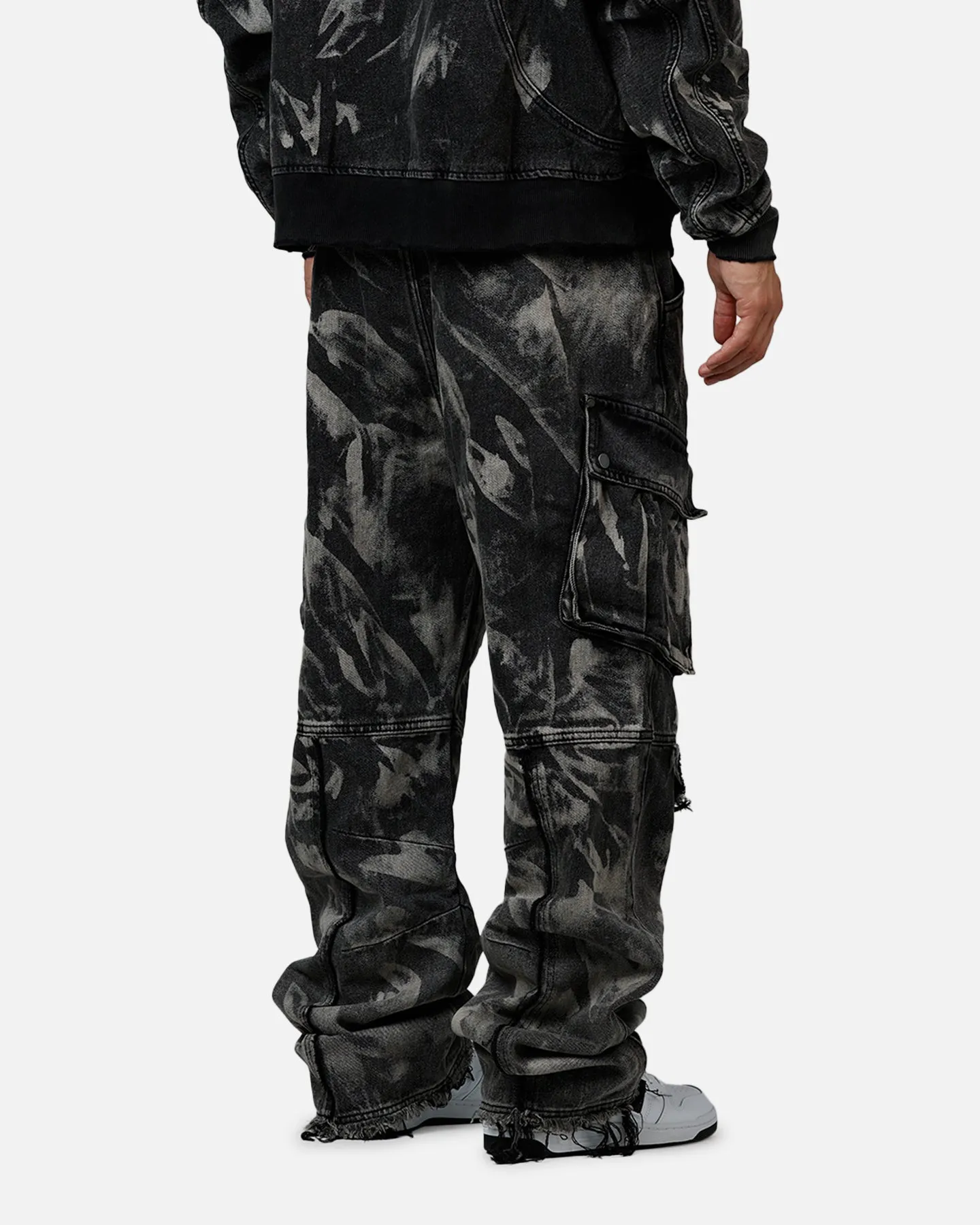MNML Ultra Baggy Rip Denim Cargo Pant Black sold by Culture Kings product image thumbnail 3