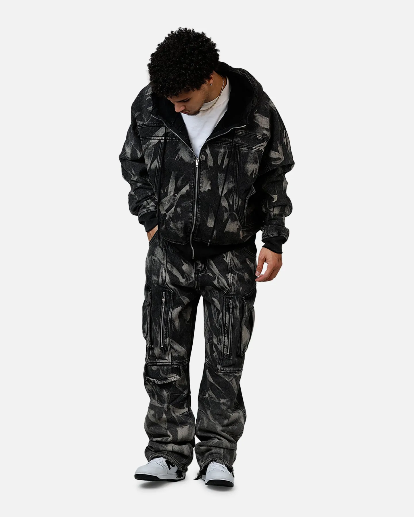 MNML Ultra Baggy Rip Denim Cargo Pant Black sold by Culture Kings product image thumbnail 2
