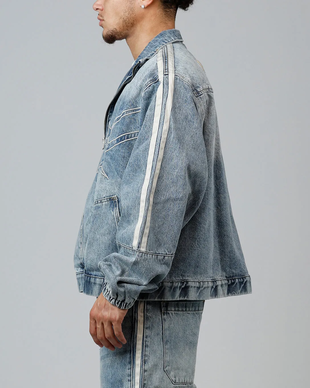 Loiter Track Star Denim Jacket Blue Wash sold by Culture Kings product image thumbnail 5