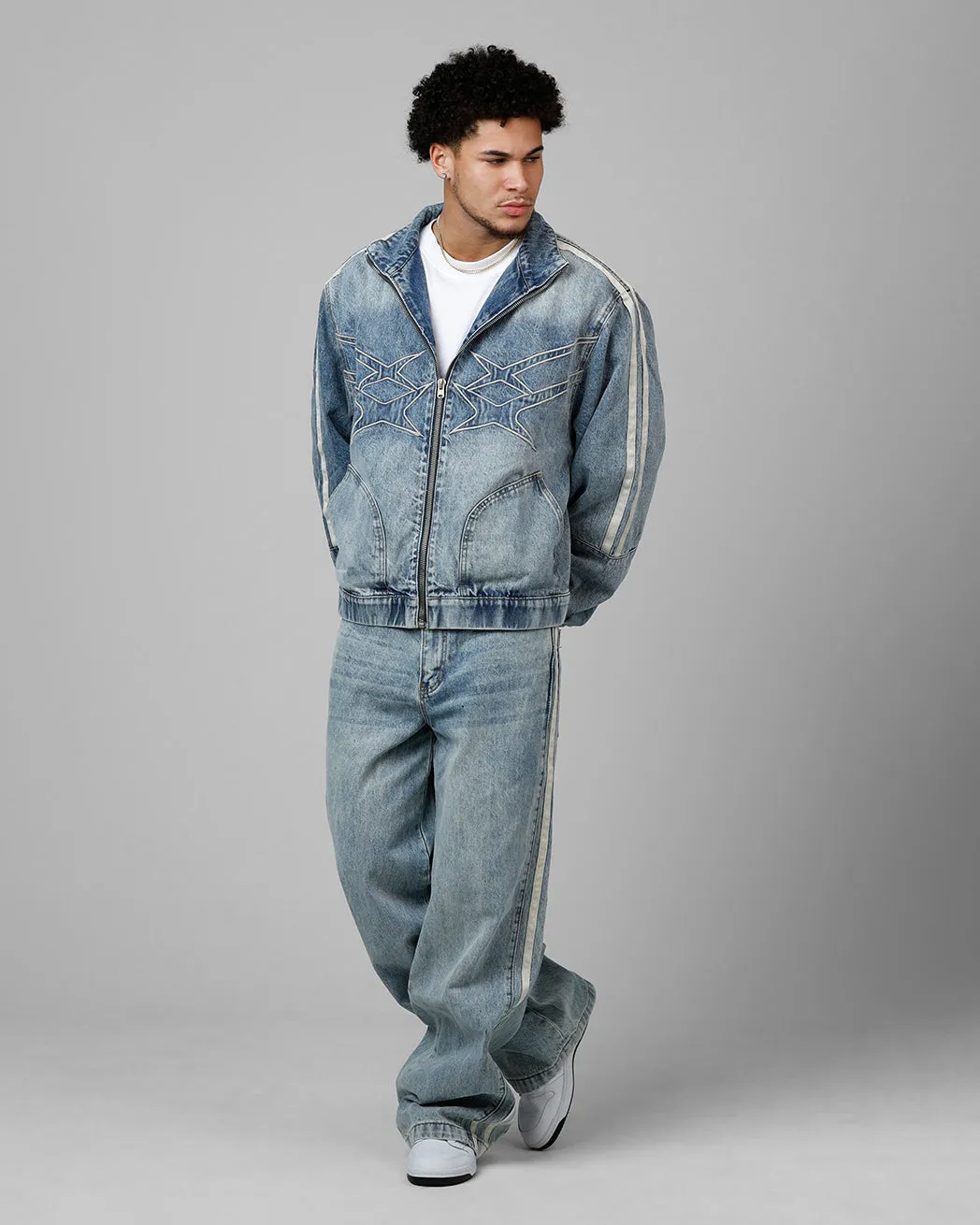 Loiter Track Star Denim Jacket Blue Wash sold by Culture Kings product image thumbnail 3