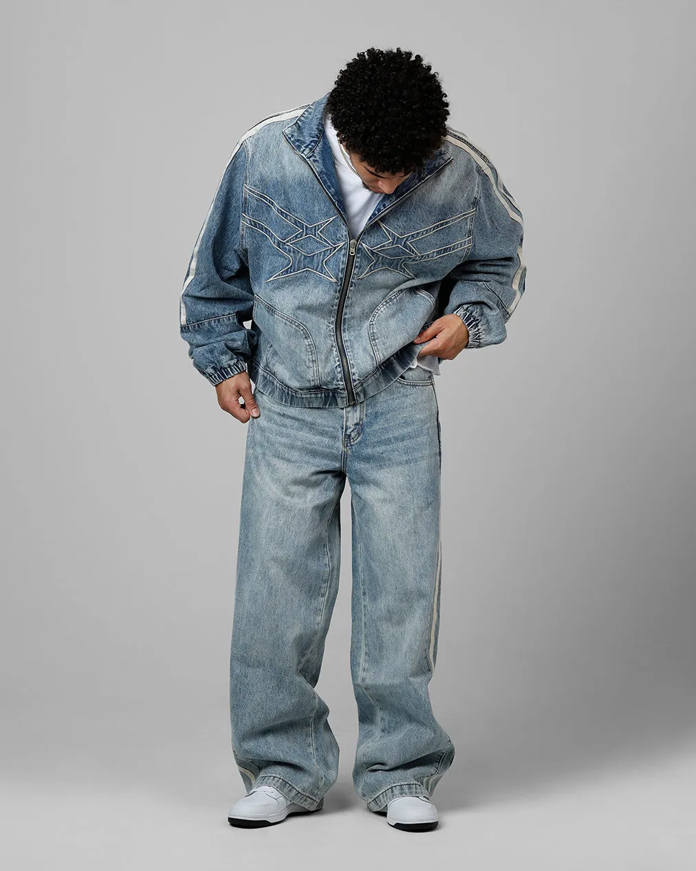 Loiter Track Star Denim Jeans Blue Wash sold by Culture Kings product image thumbnail 2