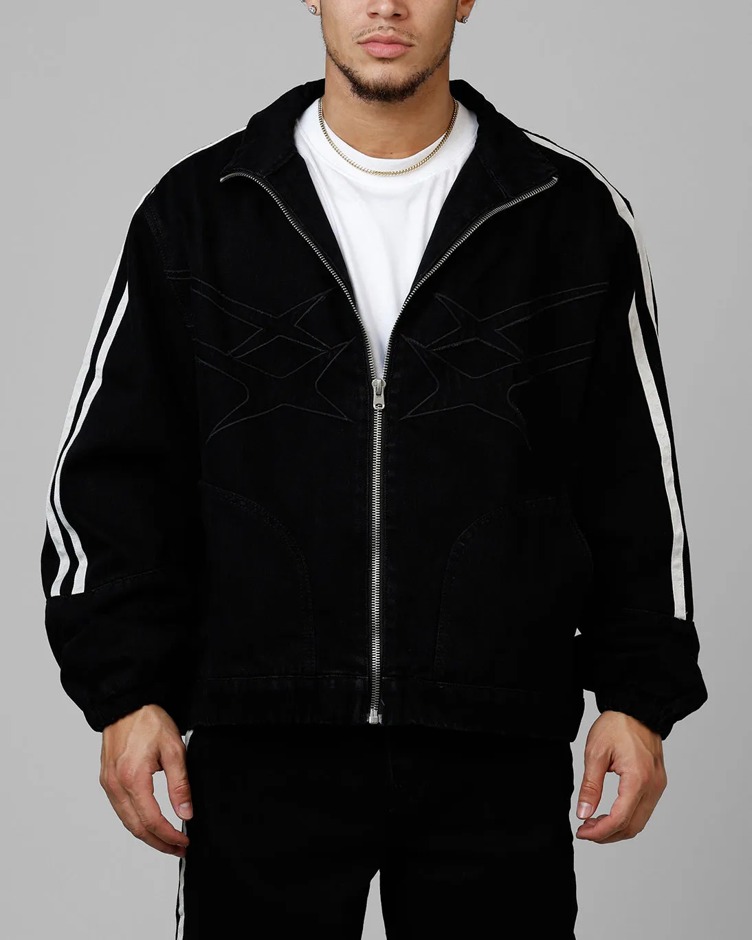 Loiter Track Star Denim Jacket Black sold by Culture Kings product image thumbnail 2