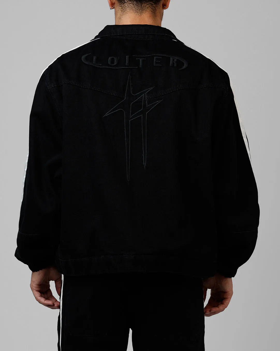Loiter Track Star Denim Jacket Black sold by Culture Kings