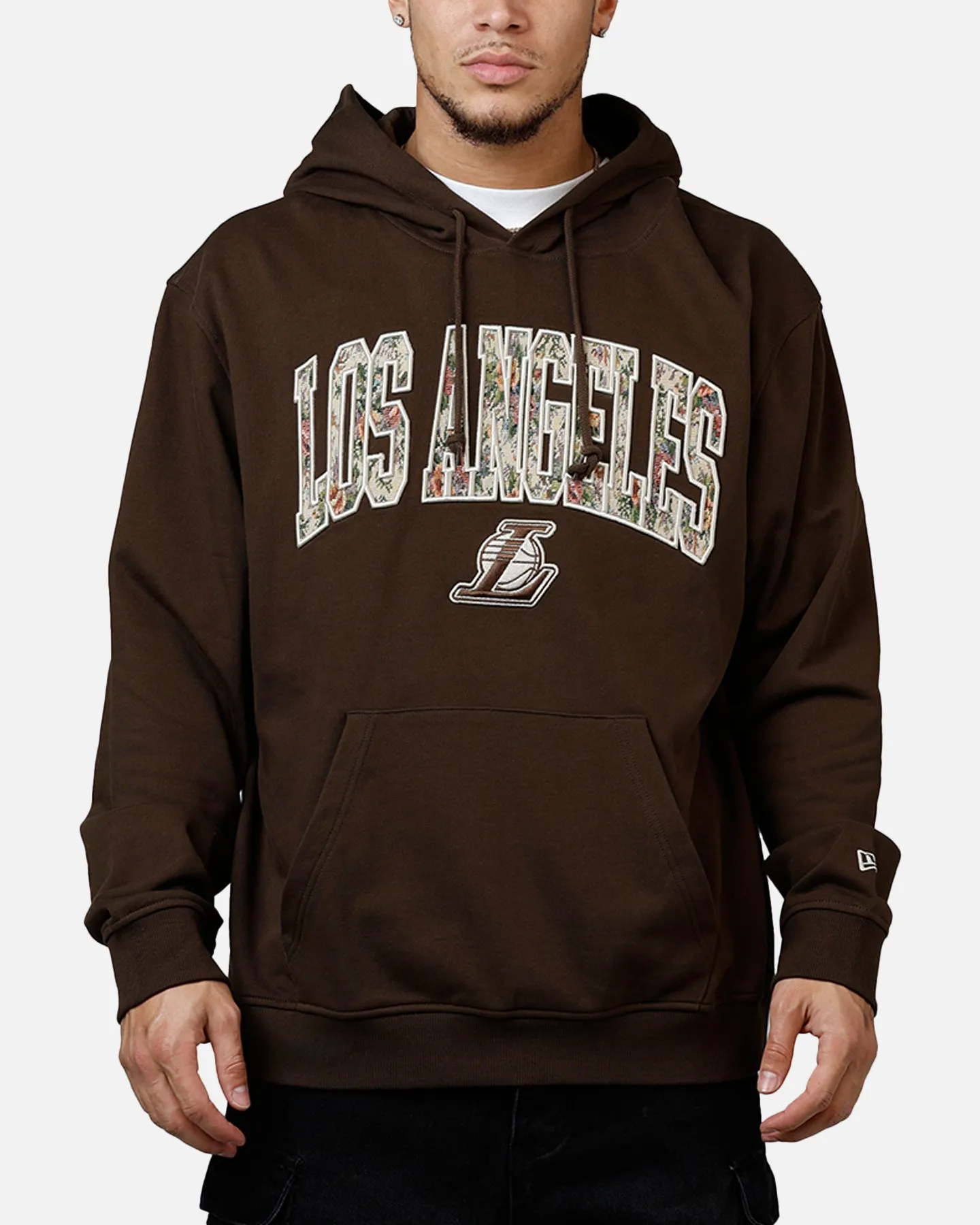 New Era Los Angeles Lakers Upholstery Hoodie Walnut sold by Culture Kings