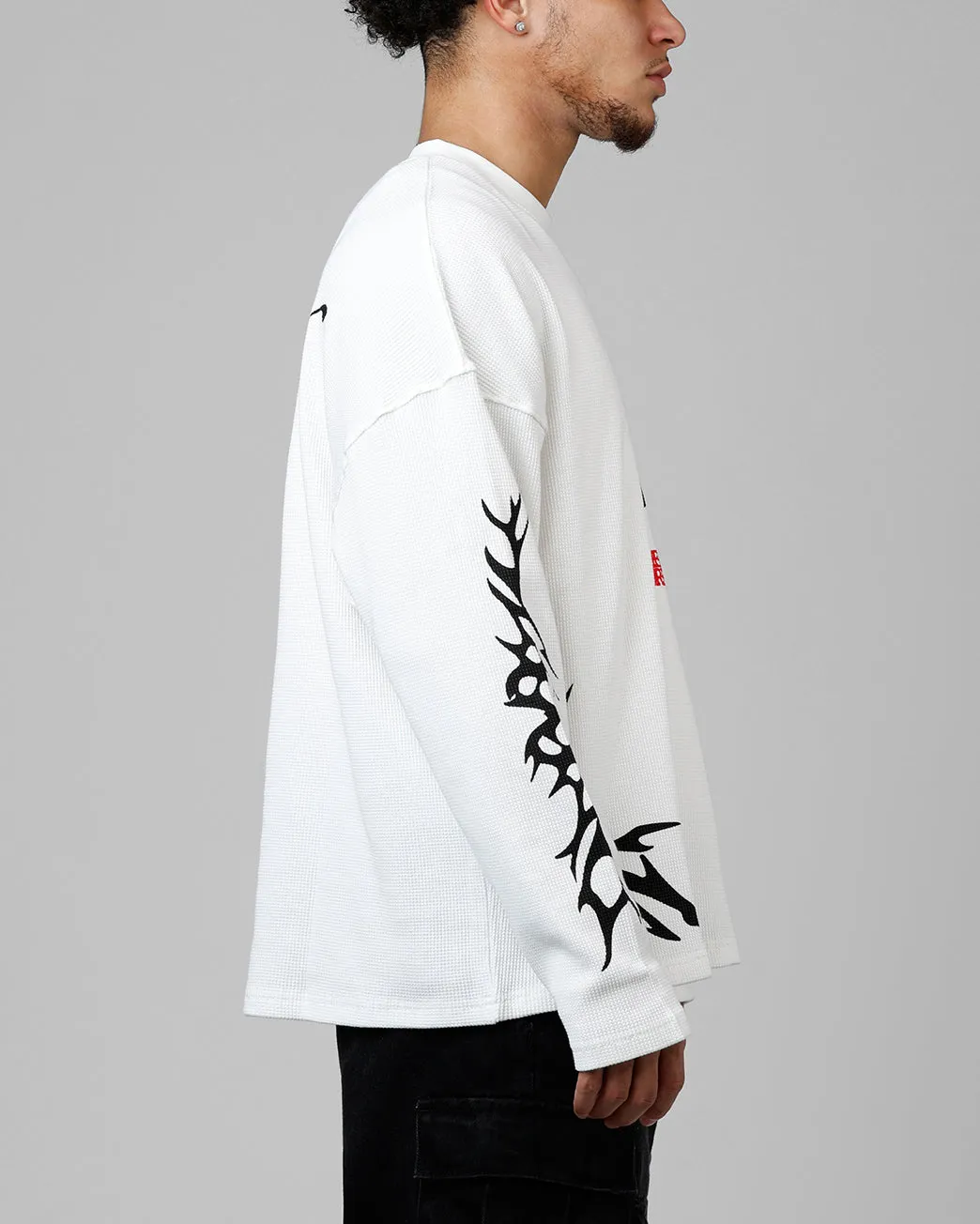 Loiter American Dream Waffle Knit Long Sleeve T-Shirt White sold by Culture Kings product image thumbnail 4