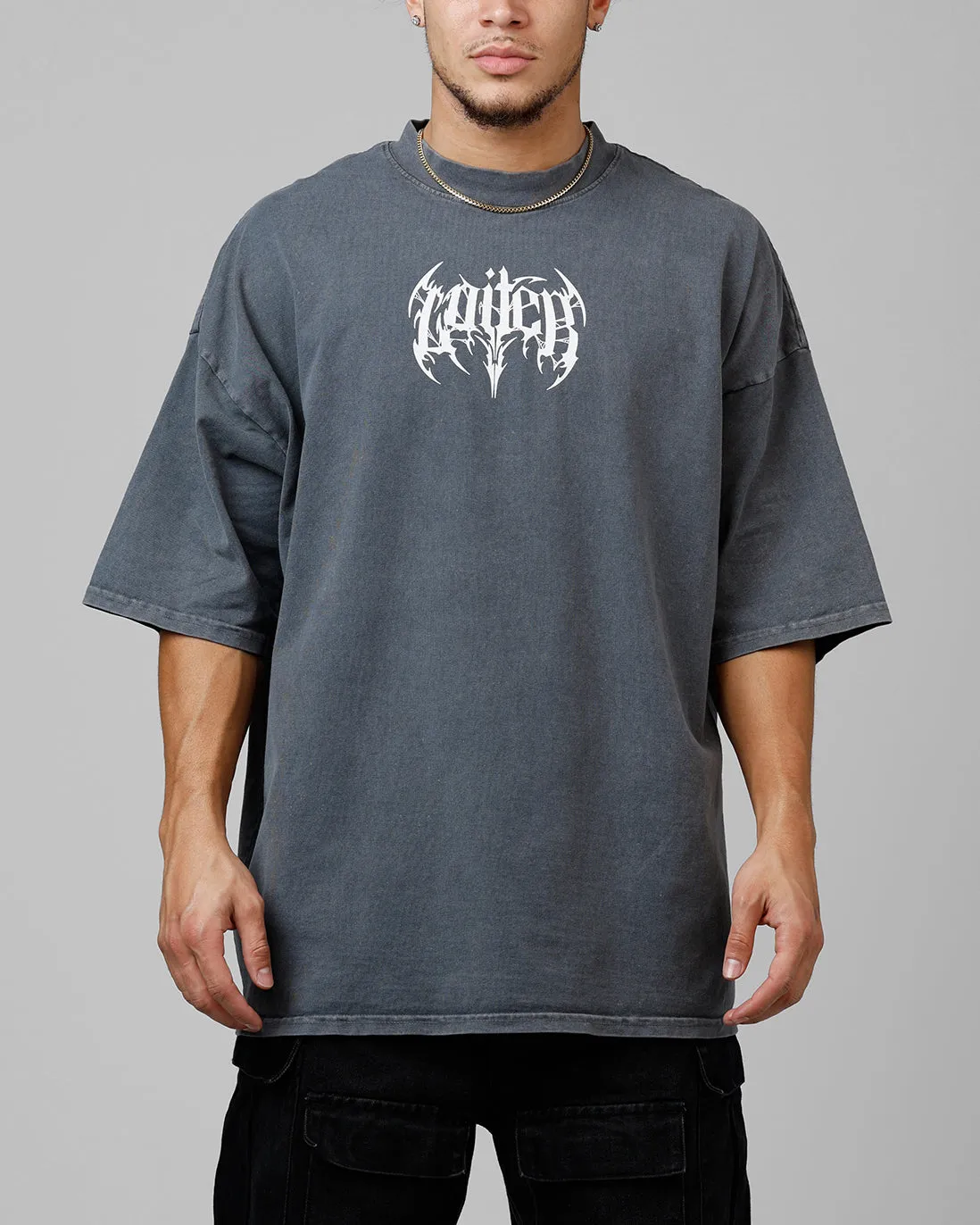 Loiter Metal Mock T-Shirt Charcoal sold by Culture Kings product image thumbnail 2