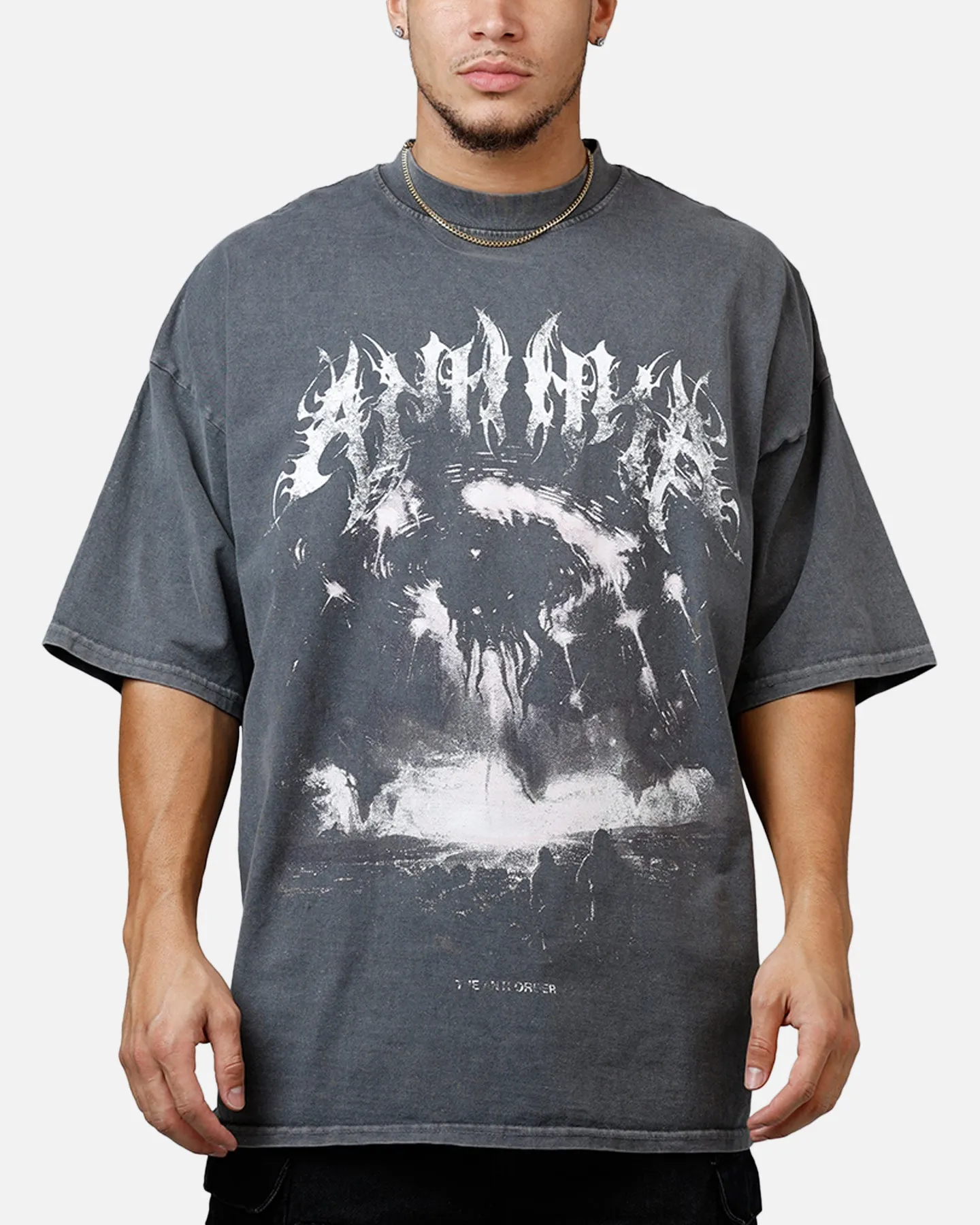 The Anti Order Alien Mock Neck T-Shirt Washed Charcoal sold by Culture Kings