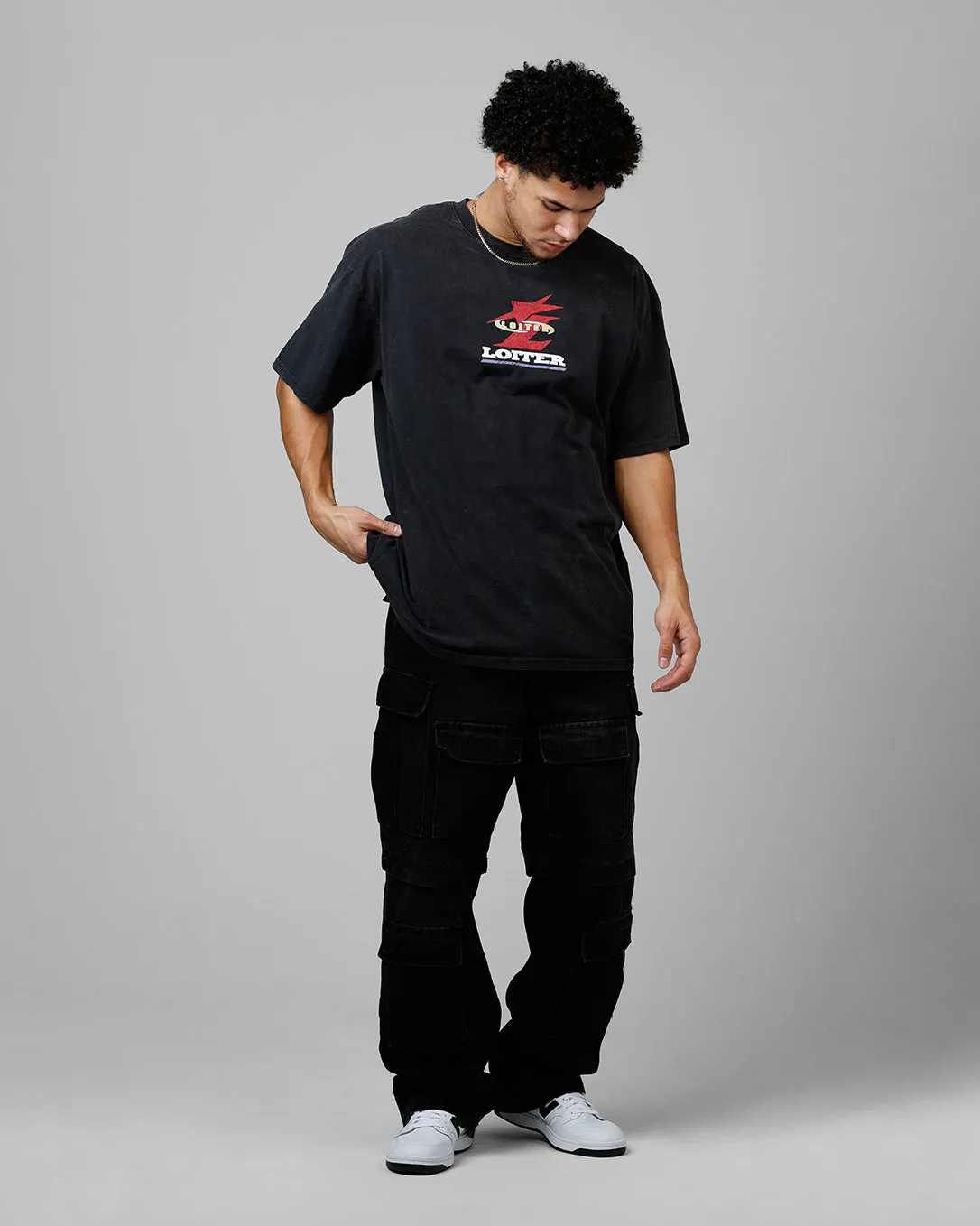 Loiter Formula Vintage T-Shirt Black Acidwash sold by Culture Kings product image thumbnail 3