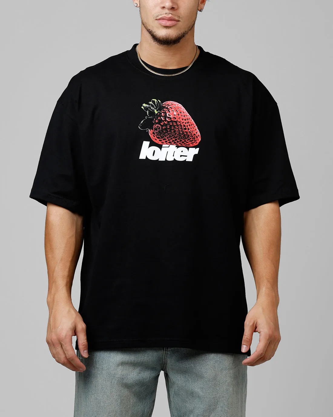 Loiter Strawberry Drop T-Shirt Black sold by Culture Kings product image thumbnail 2