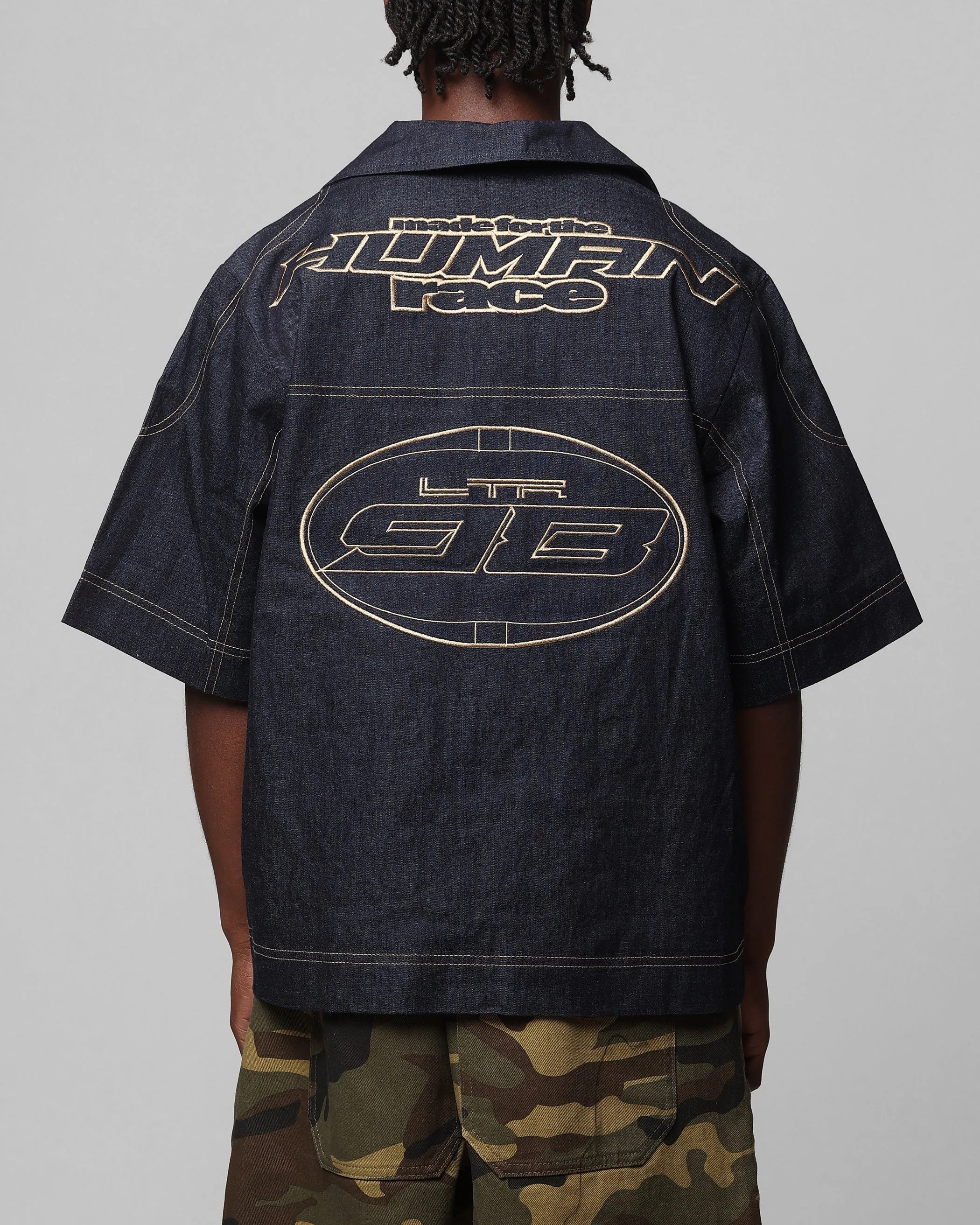 Loiter Motor Denim Button Up Shirt Indigo sold by Culture Kings product image thumbnail 2