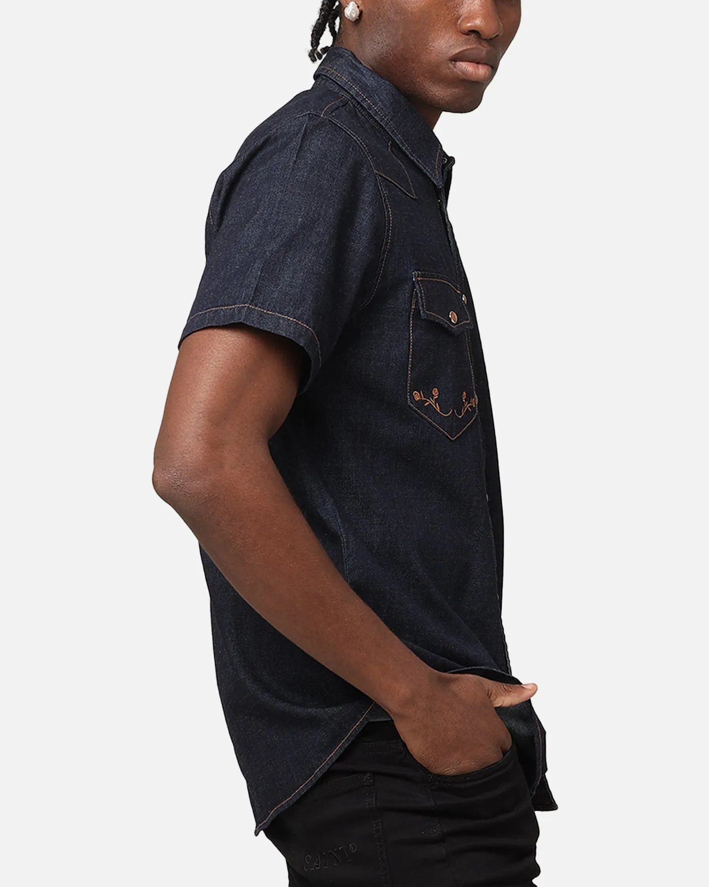 Saint Morta Rodeo Denim Shirt Dark Indigo sold by Culture Kings product image thumbnail 4