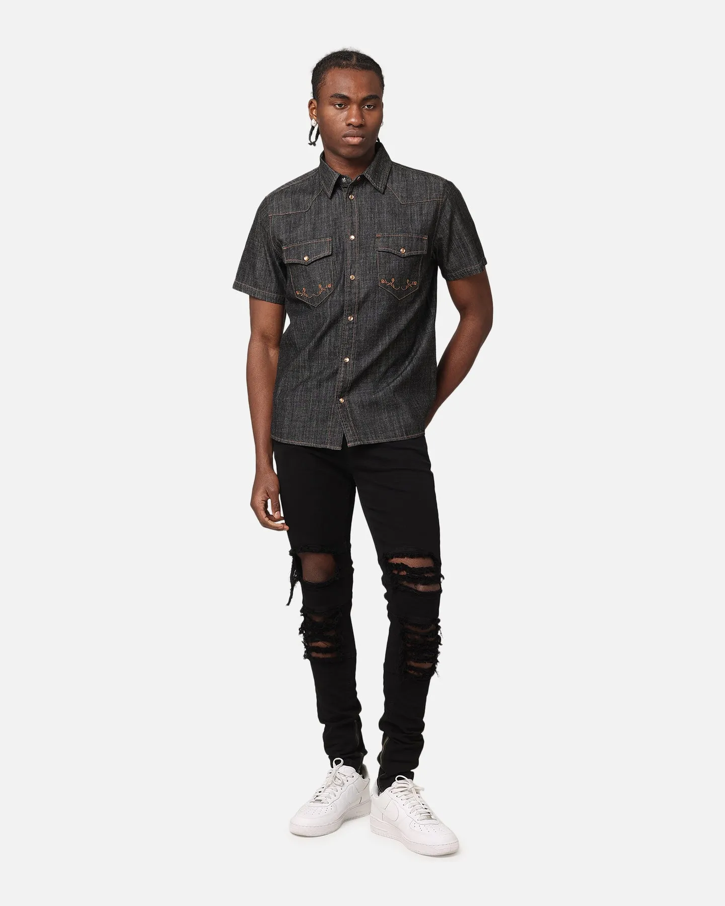 Saint Morta Rodeo Denim Shirt Black sold by Culture Kings product image thumbnail 2