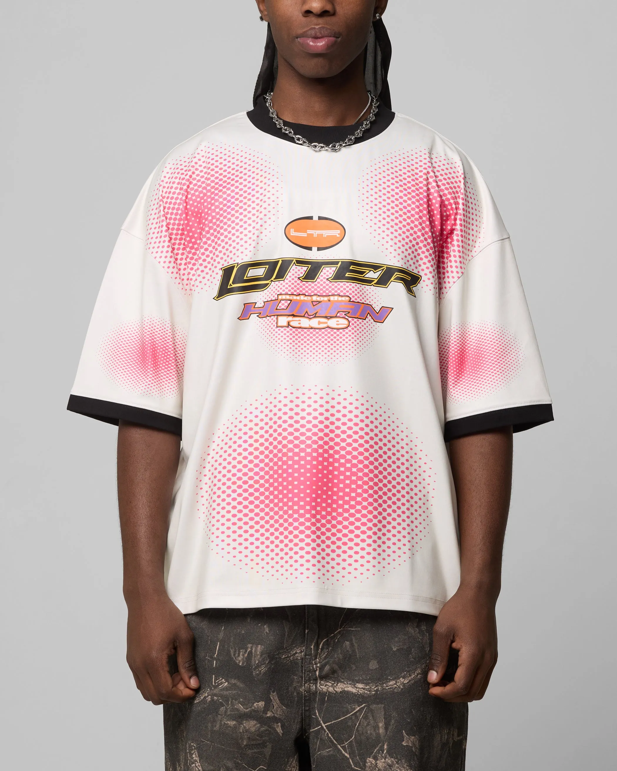 Loiter Motorway Sport T-Shirt Off White/Pink sold by Culture Kings