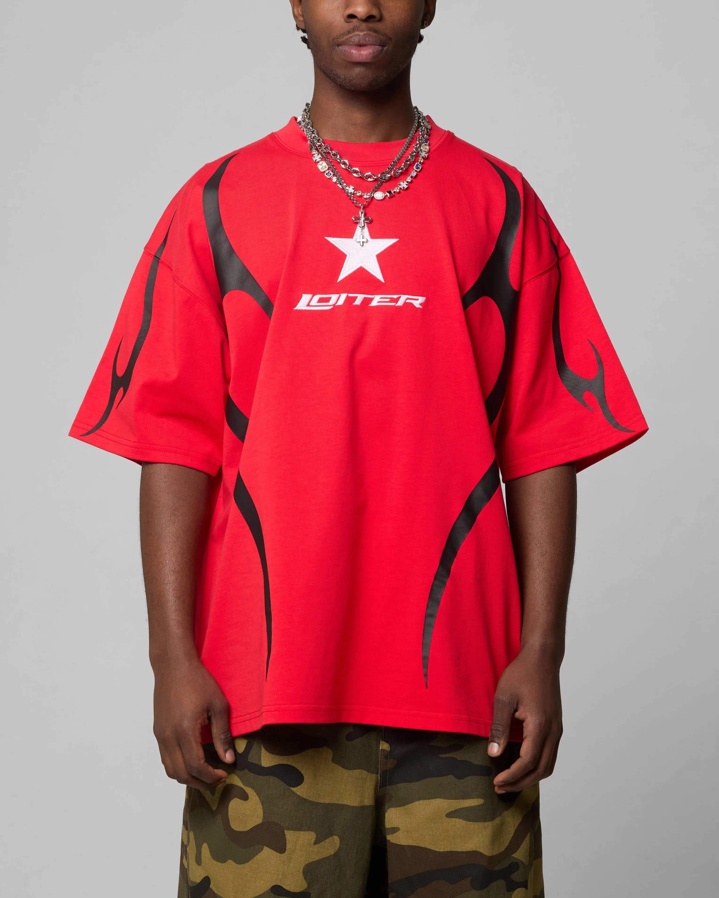 Loiter Trackstar T-Shirt Red sold by Culture Kings