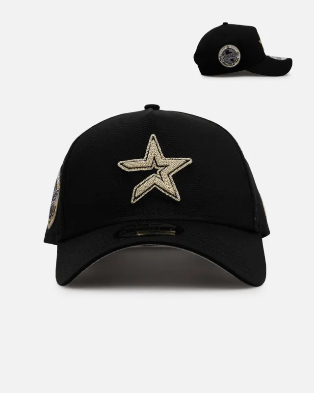 New Era Houston Astros 'Raised Metallic Chainstitch' 9FORTY A-Frame Snapback Black sold by Culture Kings