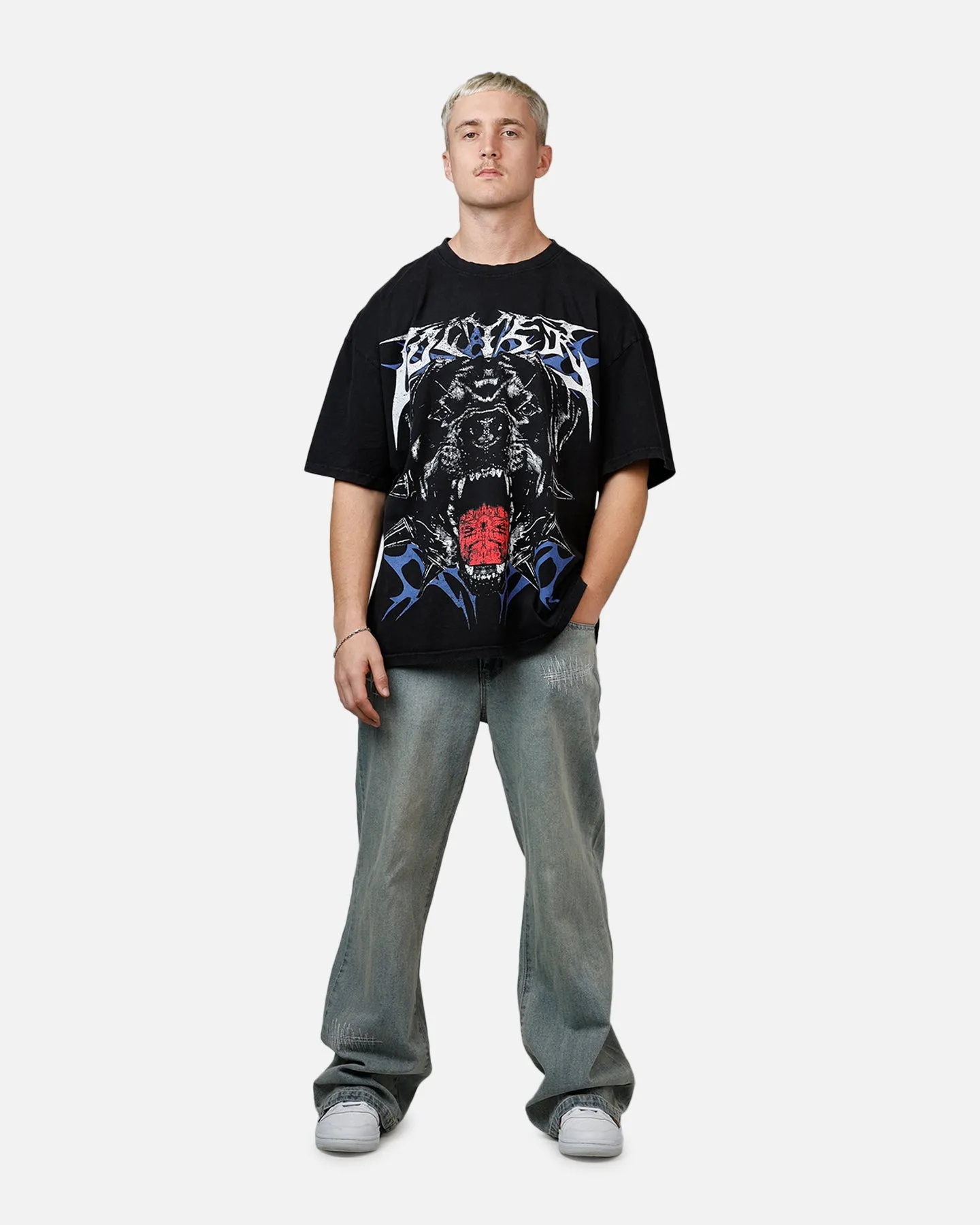 Loiter Dog Eat Dog Vintage T-Shirt Black Acidwash sold by Culture Kings product image thumbnail 3