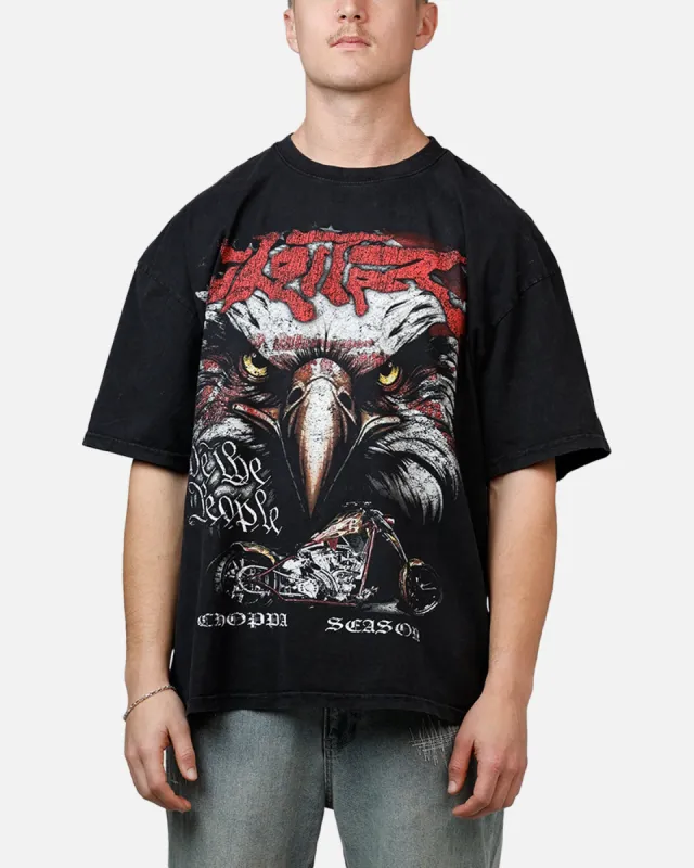 Loiter Choppa Season T-Shirt Black Acidwash sold by Culture Kings