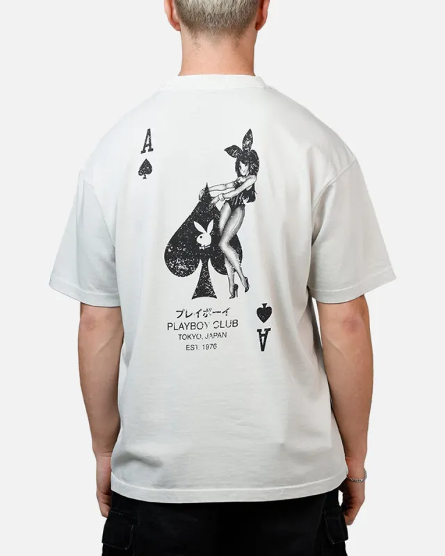 Playboy Aces Of Spades Boxy T-Shirt Lunar Rock sold by Culture Kings