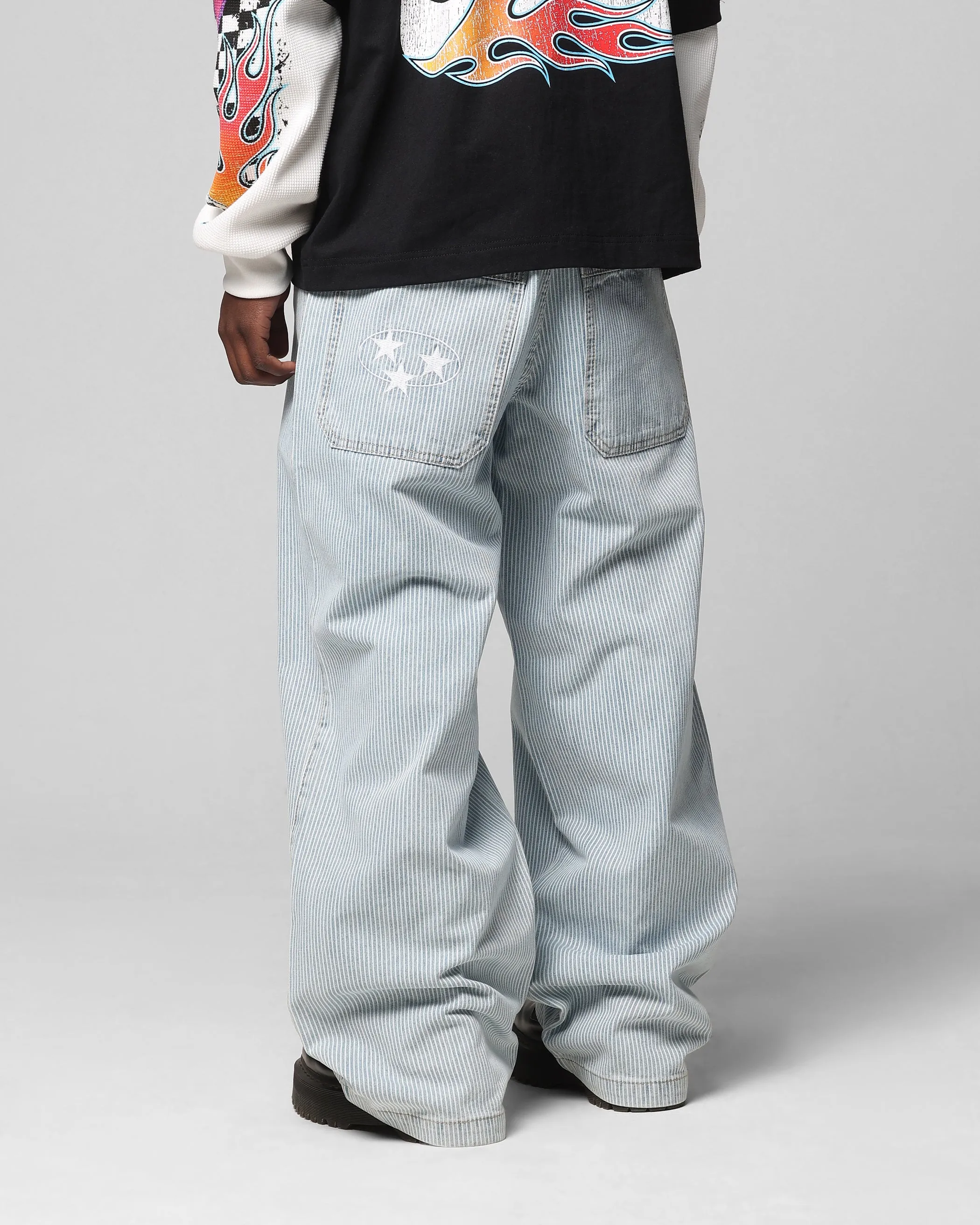 Loiter Collateral Baggy Jeans Blue Pin Stripe sold by Culture Kings