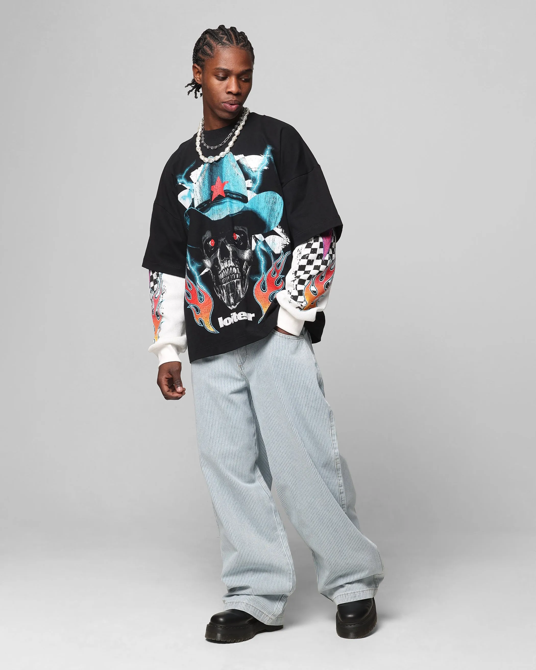 Loiter Collateral Baggy Jeans Blue Pin Stripe sold by Culture Kings product image thumbnail 2