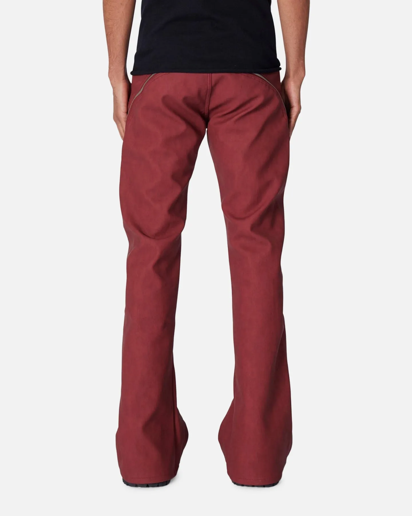MNML D519 Leather Zipper Flare Pants Red sold by Culture Kings product image thumbnail 4