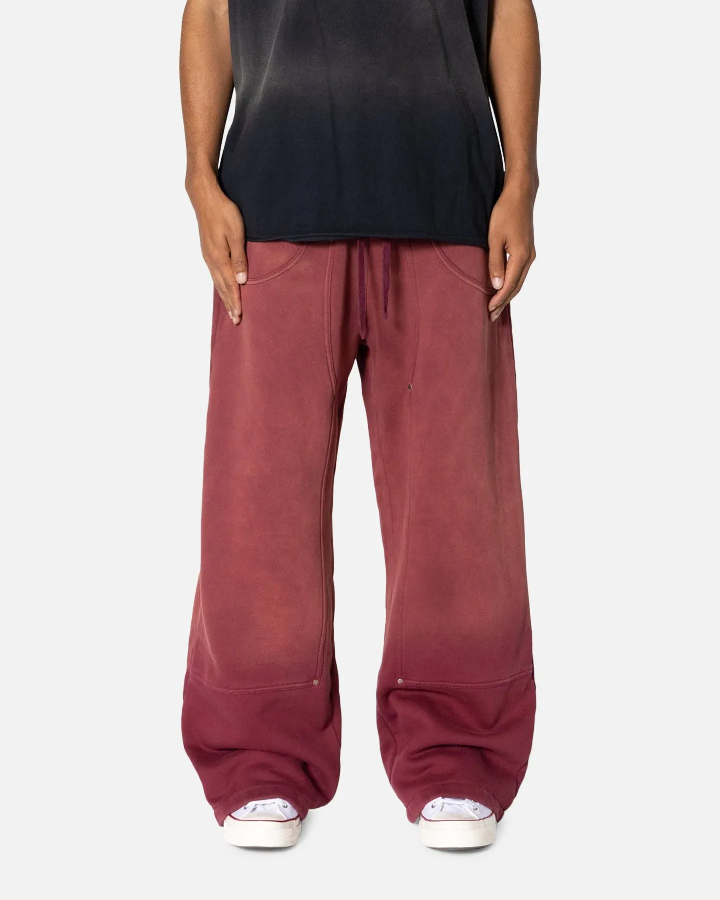 MNML West Double Knee Sweatpants Red sold by Culture Kings