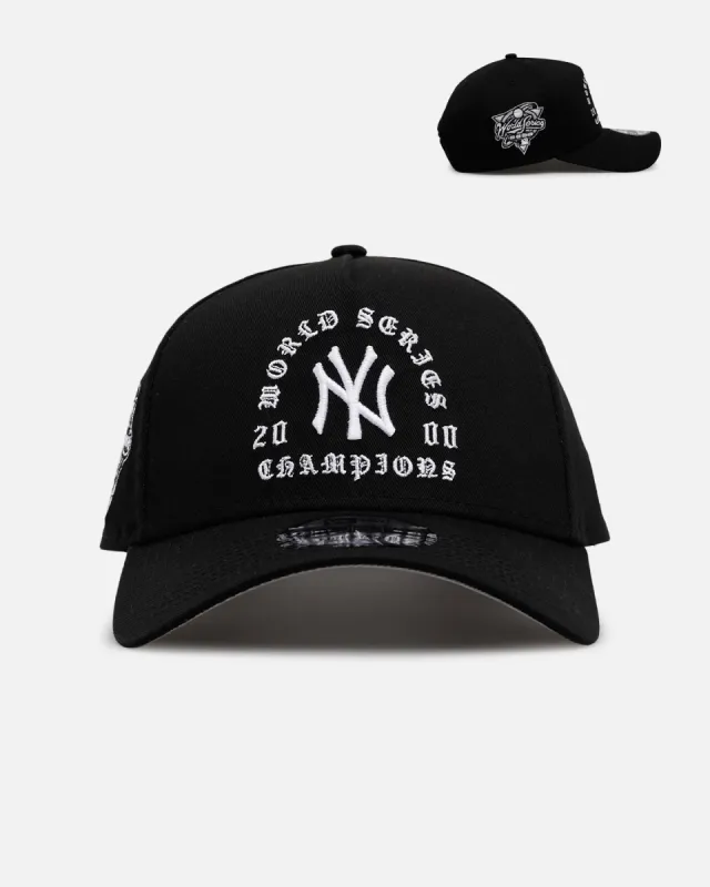 New Era New York Yankees 'Gothic Arch 2.0' 9FORTY A-Frame Snapback Black/White sold by Culture Kings