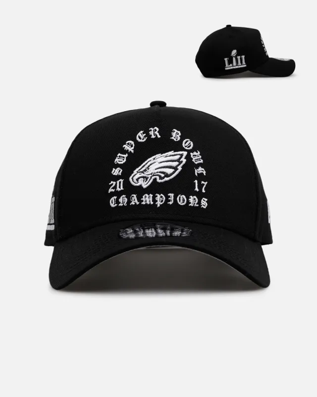 New Era Philadelphia Eagles 'Gothic Arch 2.0' 9FORTY A-Frame Snapback Black/White sold by Culture Kings