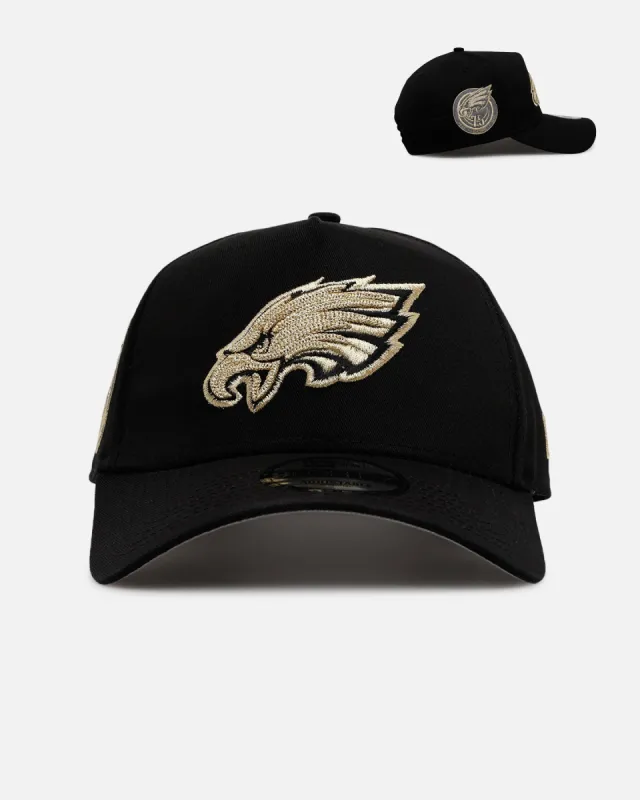New Era Philadelphia Eagles 'Raised Metallic Chainstitch' 9FORTY A-Frame Snapback Black sold by Culture Kings