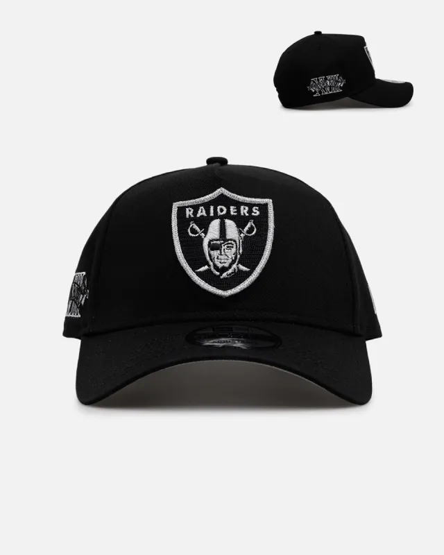 New Era Las Vegas Raiders 'Raised Metallic Chainstitch' 9FORTY A-Frame Snapback Black sold by Culture Kings