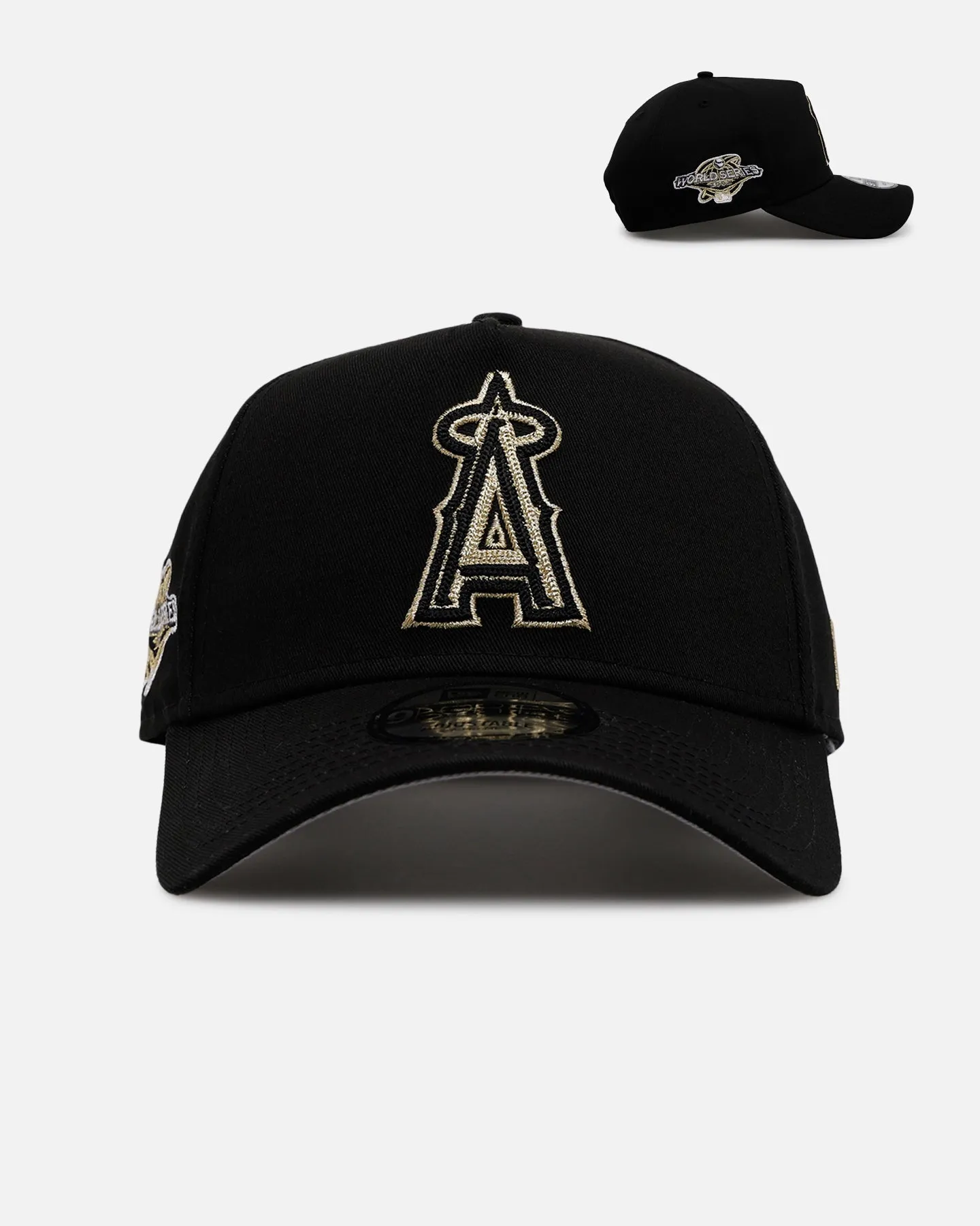 New Era Los Angeles Angels 'Raised Metallic Chainstitch' 9FORTY A-Frame Snapback Black sold by Culture Kings