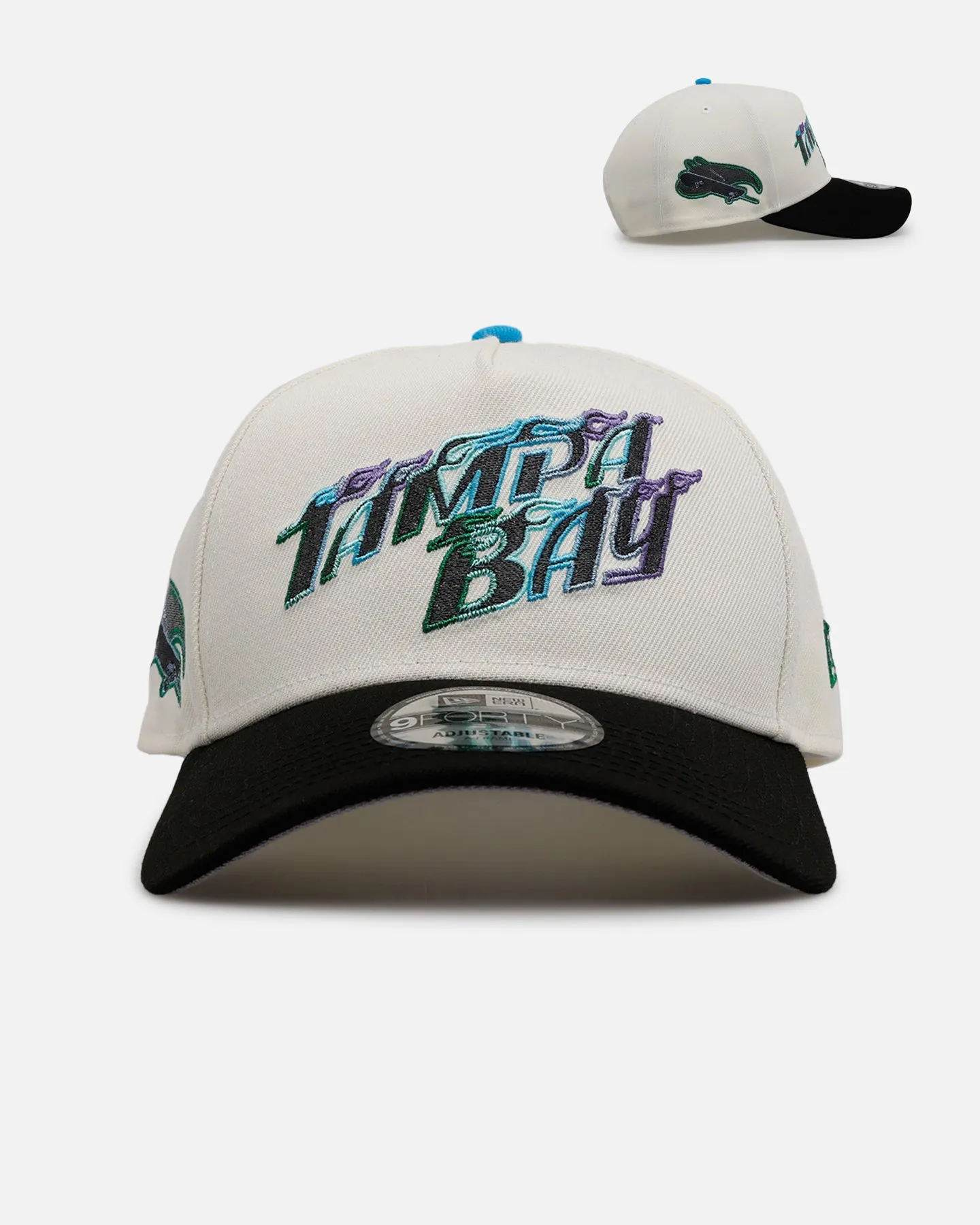 New Era Tampa Bay Rays 'Chrome Metallic Wordmark' 9FORTY A-Frame Snapback Chrome sold by Culture Kings