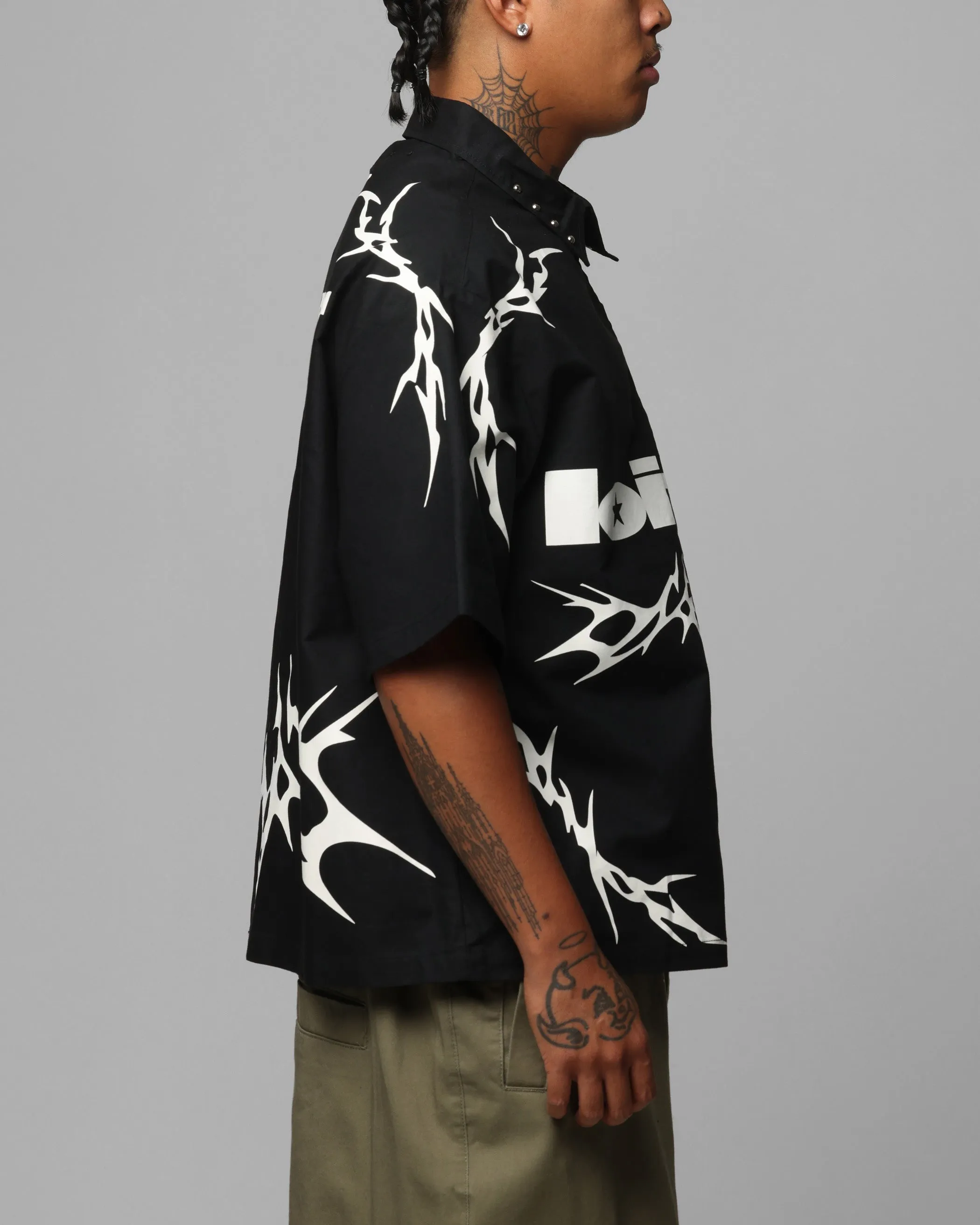 Loiter Cyber Zip Up Short Sleeve Shirt Black sold by Culture Kings product image thumbnail 5