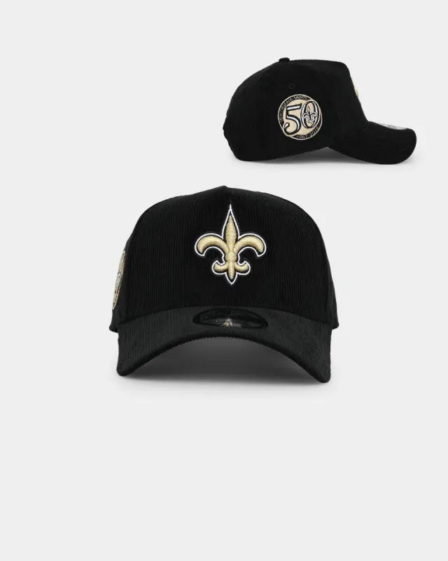 New Era New Orleans Saints 'NFL Season' Corduroy 9FORTY A-Frame Snapback Black/OTC sold by Culture Kings