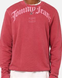 Tommy Jeans Relaxed Grunge Arch Crewneck Rouge sold by Culture Kings