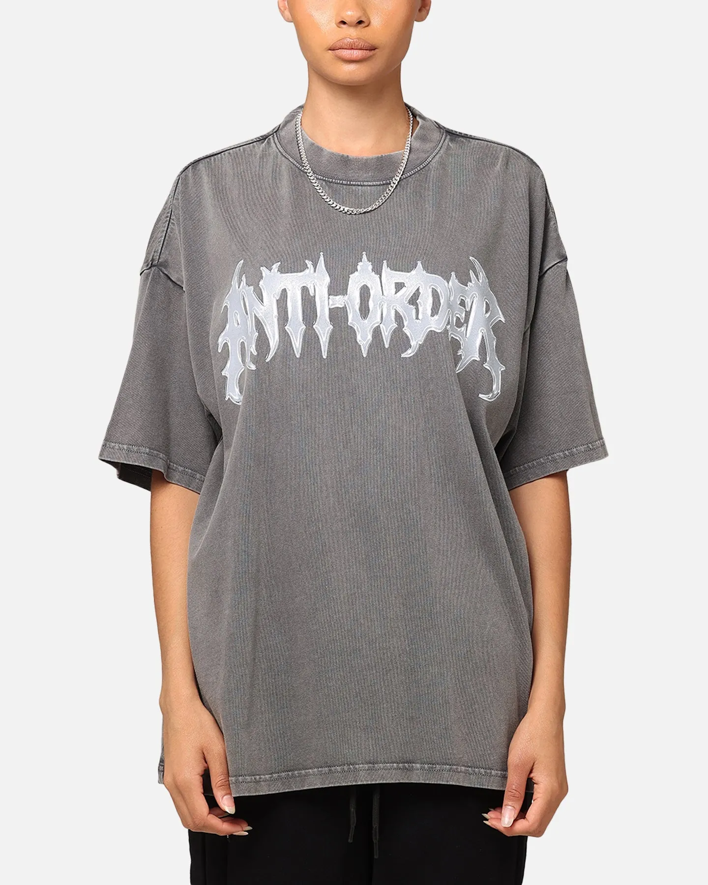 The Anti Order New Dawn Mock Neck T-Shirt Washed Charcoal sold by Culture Kings