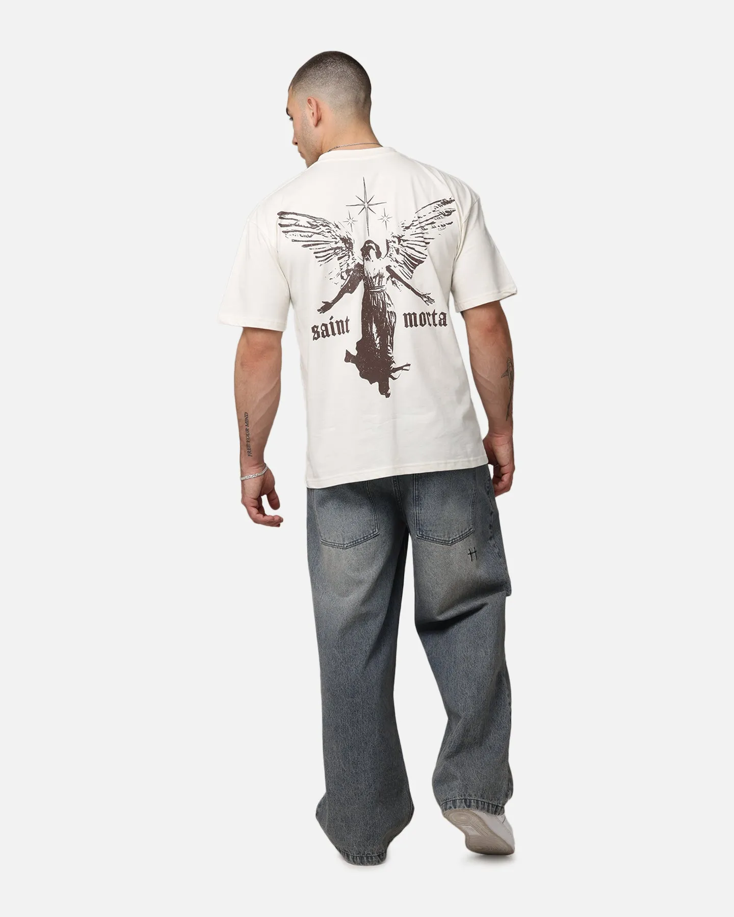 Saint Morta Ethereal Drop Shoulder T-Shirt Off White sold by Culture Kings product image thumbnail 3