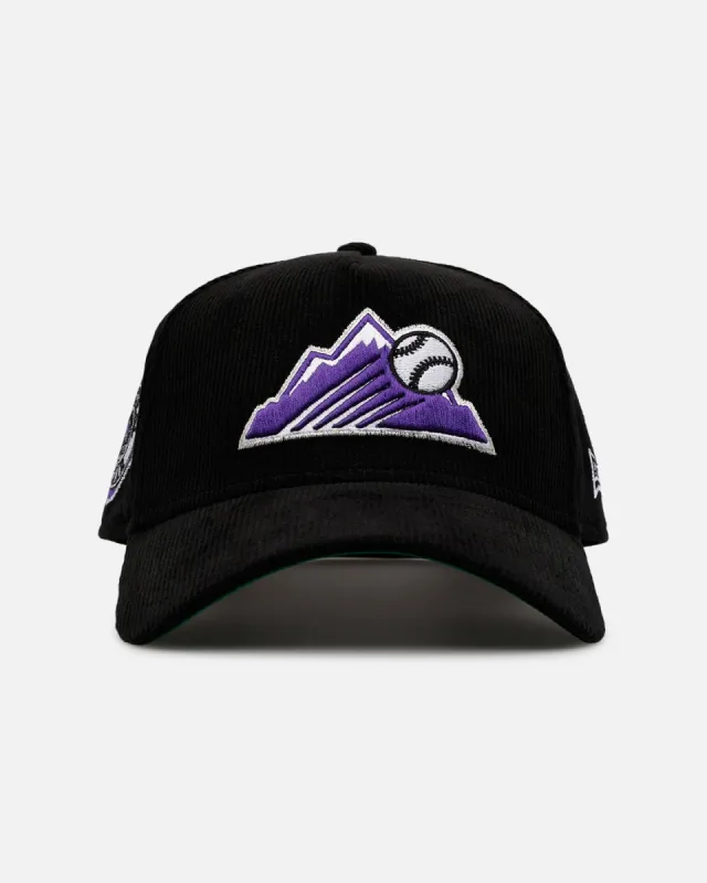 New Era Colorado Rockies 'Black Cord' 9FORTY A-Frame Corduroy Snapback Black sold by Culture Kings