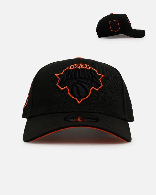 New Era New York Knicks 'Outline' 9FORTY A-Frame Snapback Black sold by Culture Kings