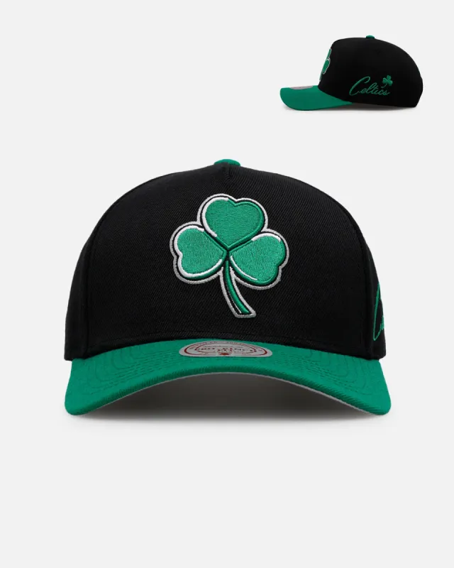 Mitchell & Ness Boston Celtics 'Luck of the Irish' Pro Crown Snapback Black/Green sold by Culture Kings