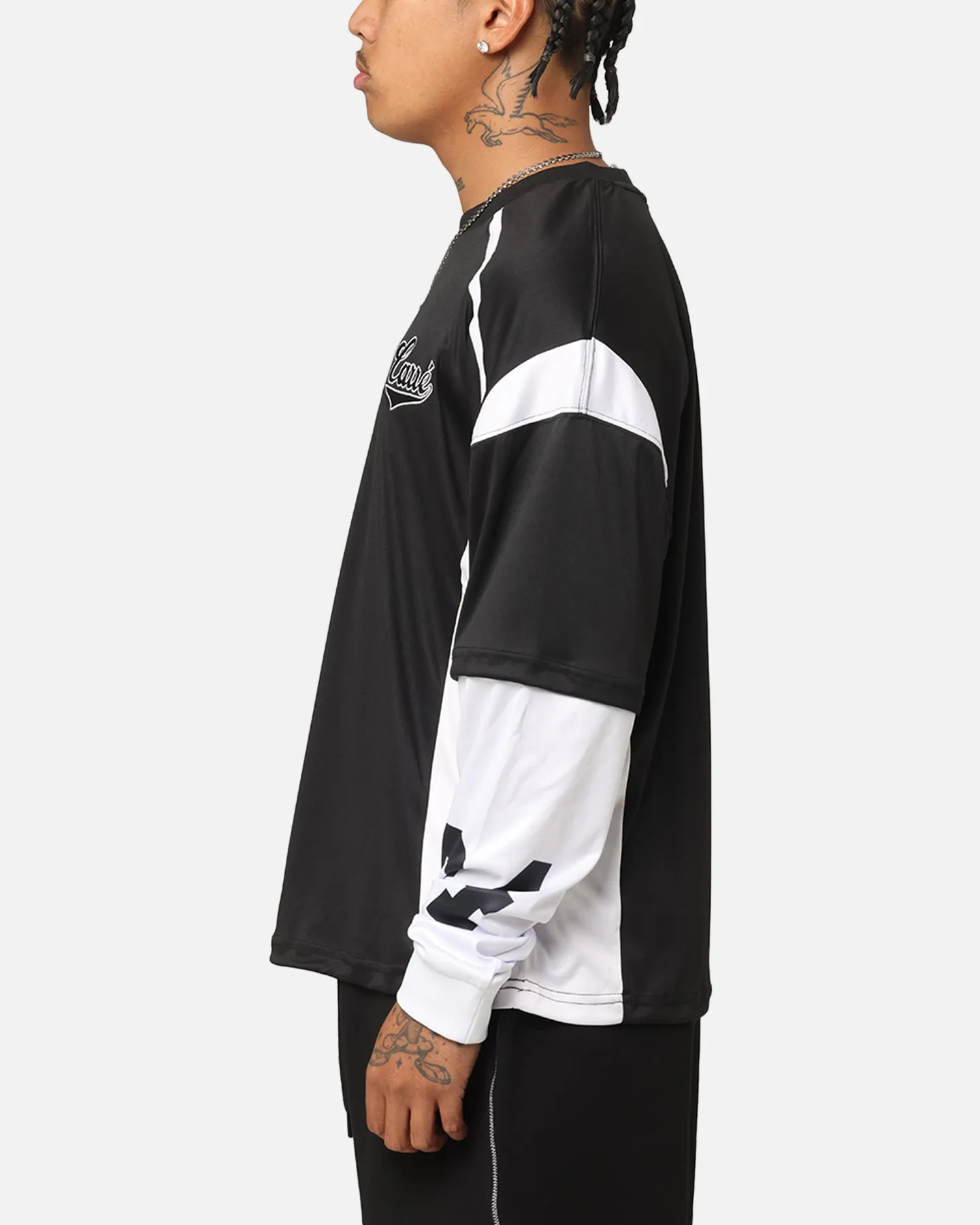 Carre Football Layered Long Sleeve T-Shirt Black/White sold by Culture Kings product image thumbnail 4