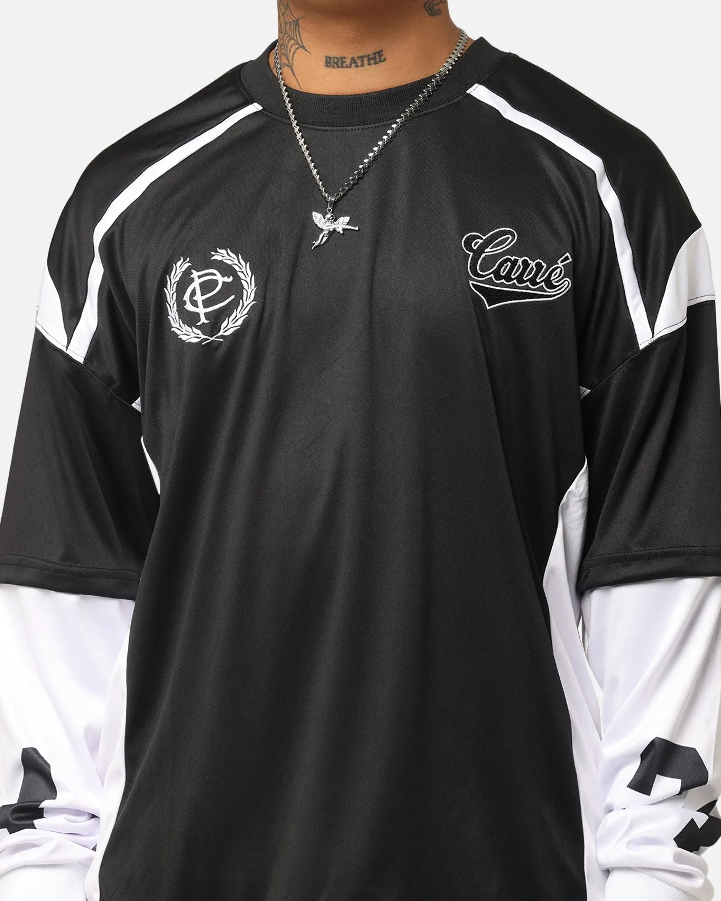 Carre Football Layered Long Sleeve T-Shirt Black/White sold by Culture Kings product image thumbnail 5