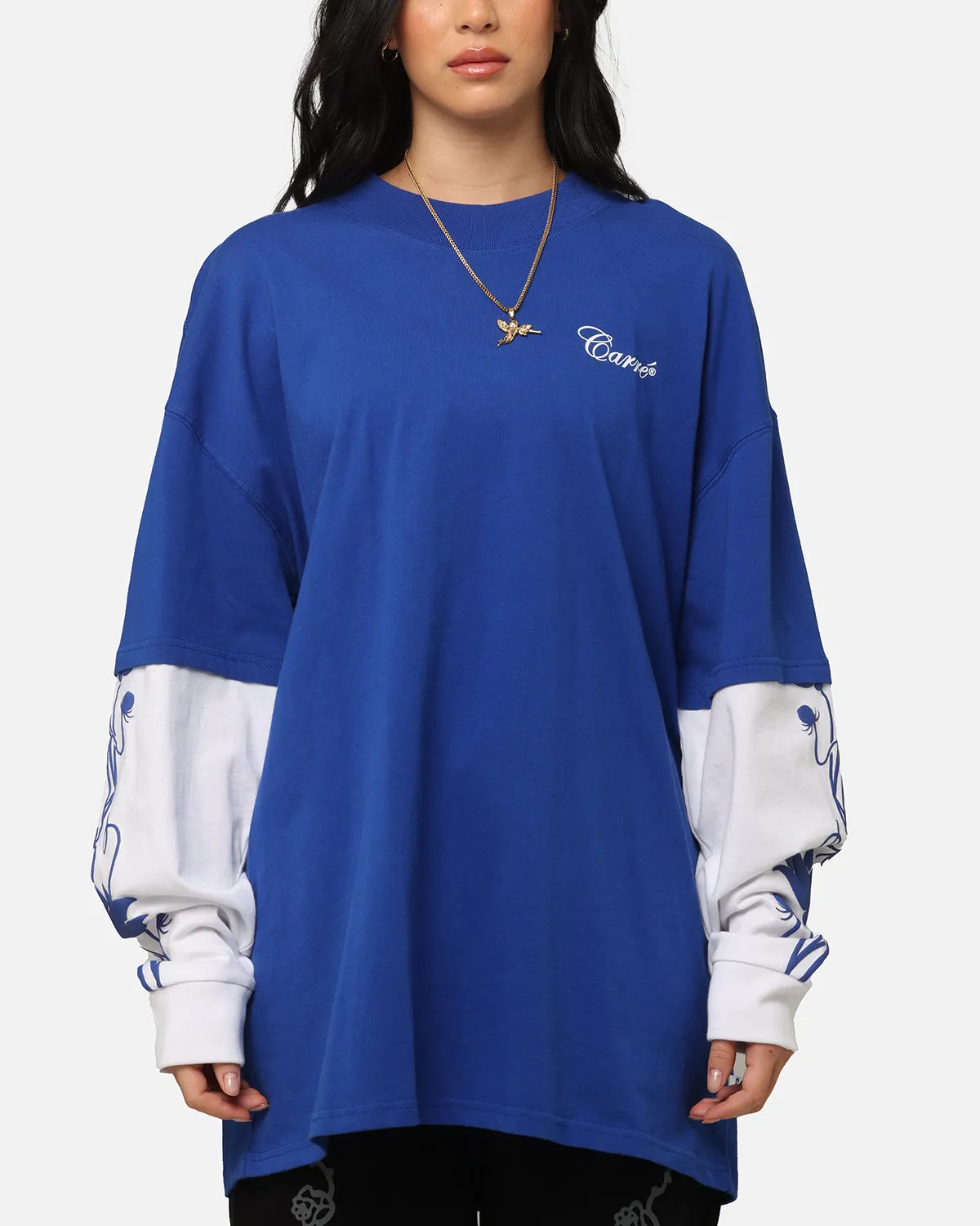 Carre Rosebowl Layered Long Sleeve T-Shirt Royal/White sold by Culture Kings