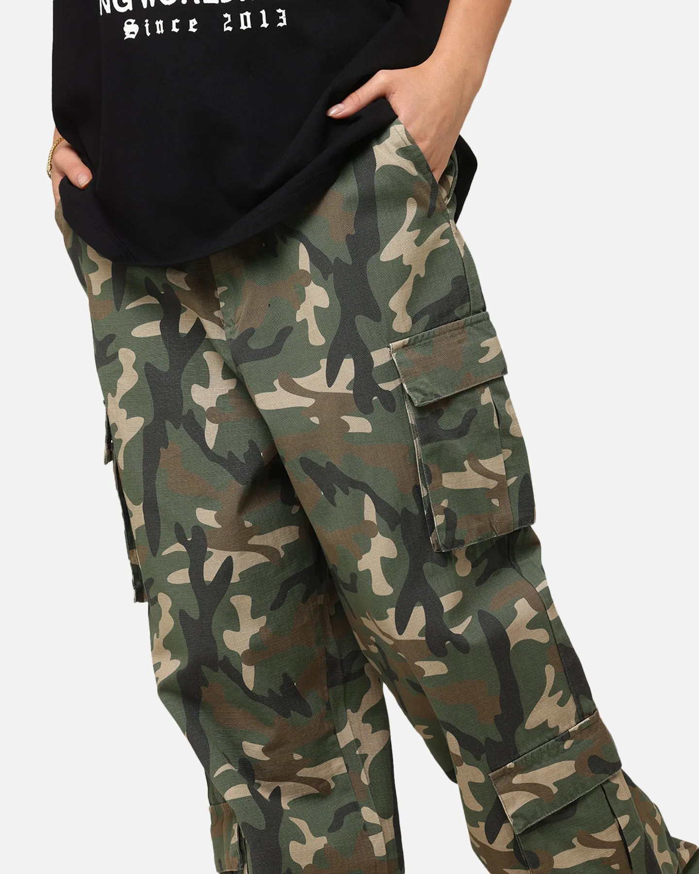Carre Tactical Baggy Cargo Pants Woodland Camo sold by Culture Kings product image thumbnail 4