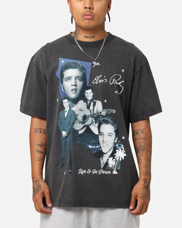 ID Supply Elvis Presley Live In LA T-Shirt Washed Black sold by Culture Kings