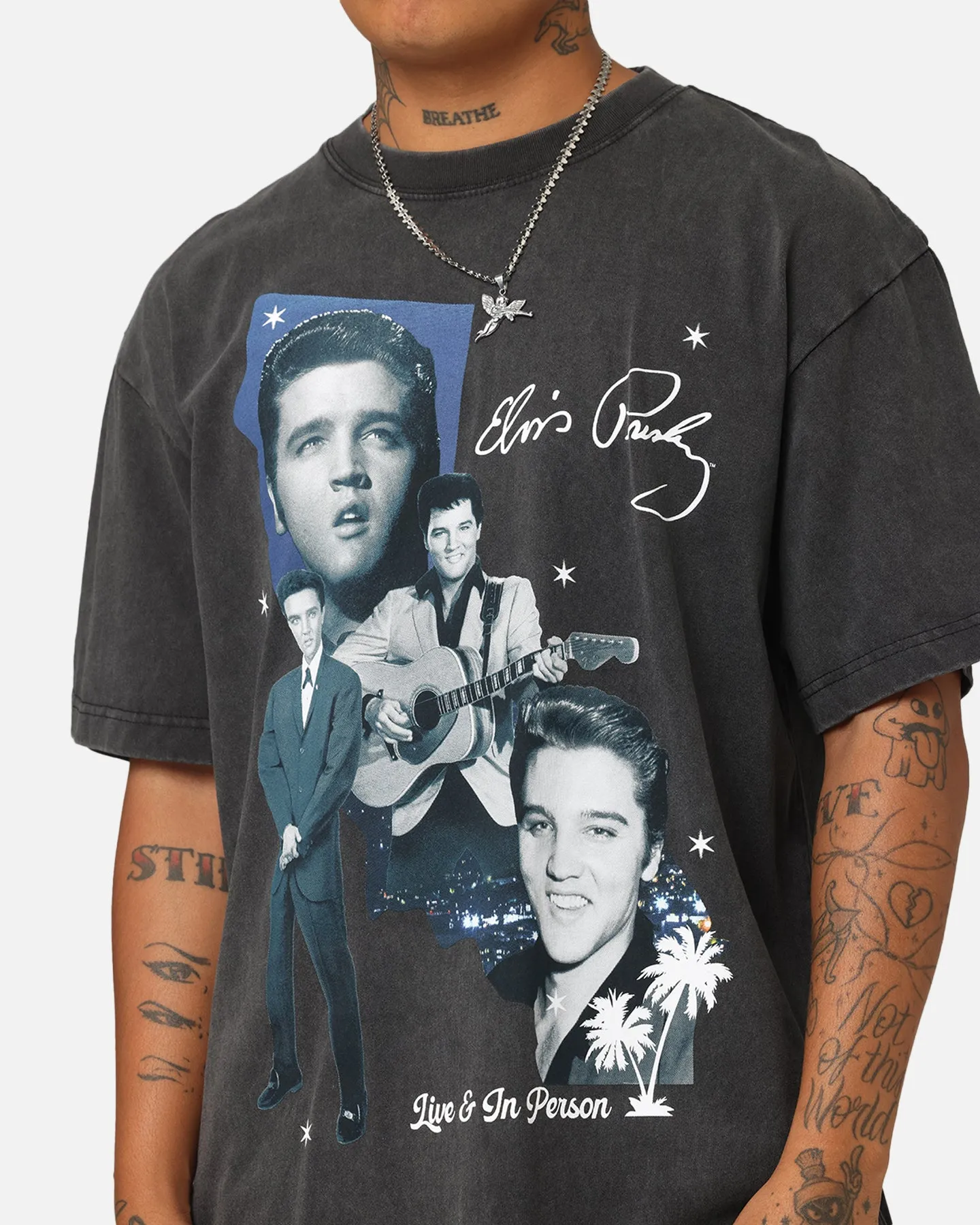 ID Supply Elvis Presley Live In LA T-Shirt Washed Black sold by Culture Kings product image thumbnail 4