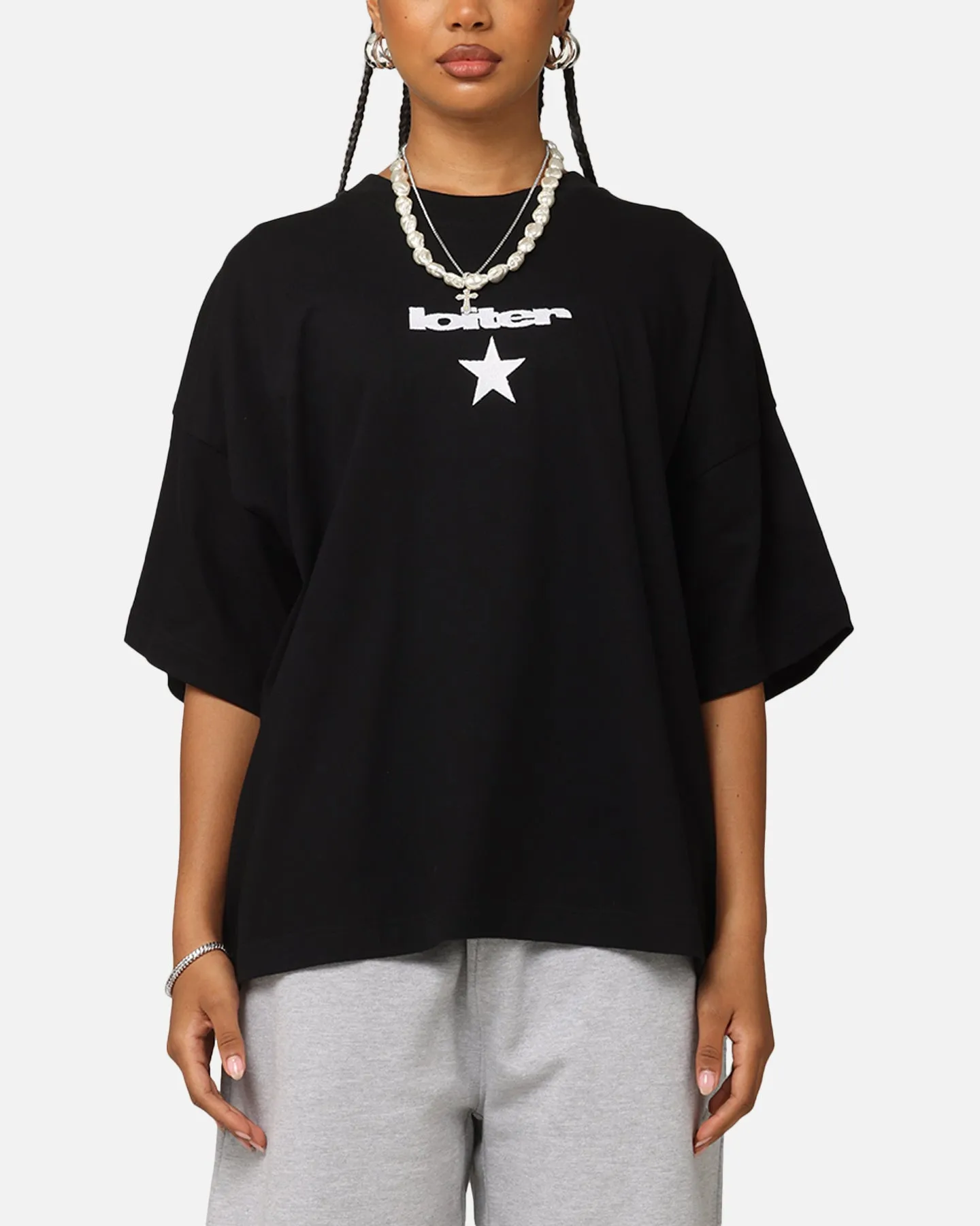 Loiter Premium Essentials Boxy T-Shirt Black sold by Culture Kings product image thumbnail 2